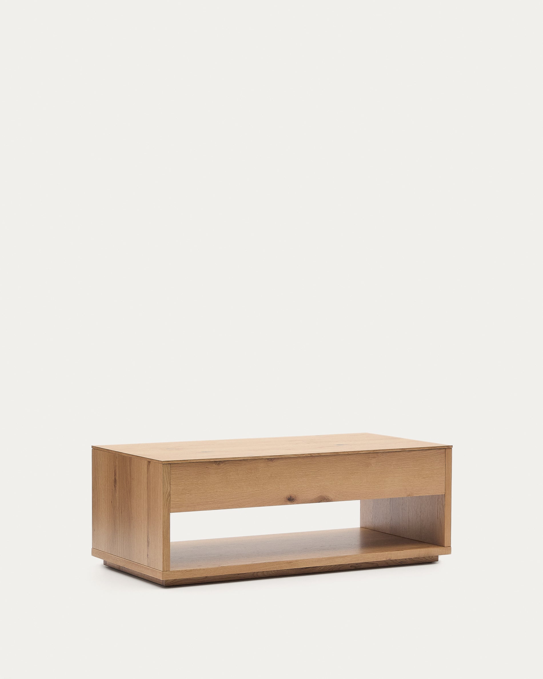 Alguema raisable coffee table in oak veneer with natural finish 120 x 60 cm - Product View