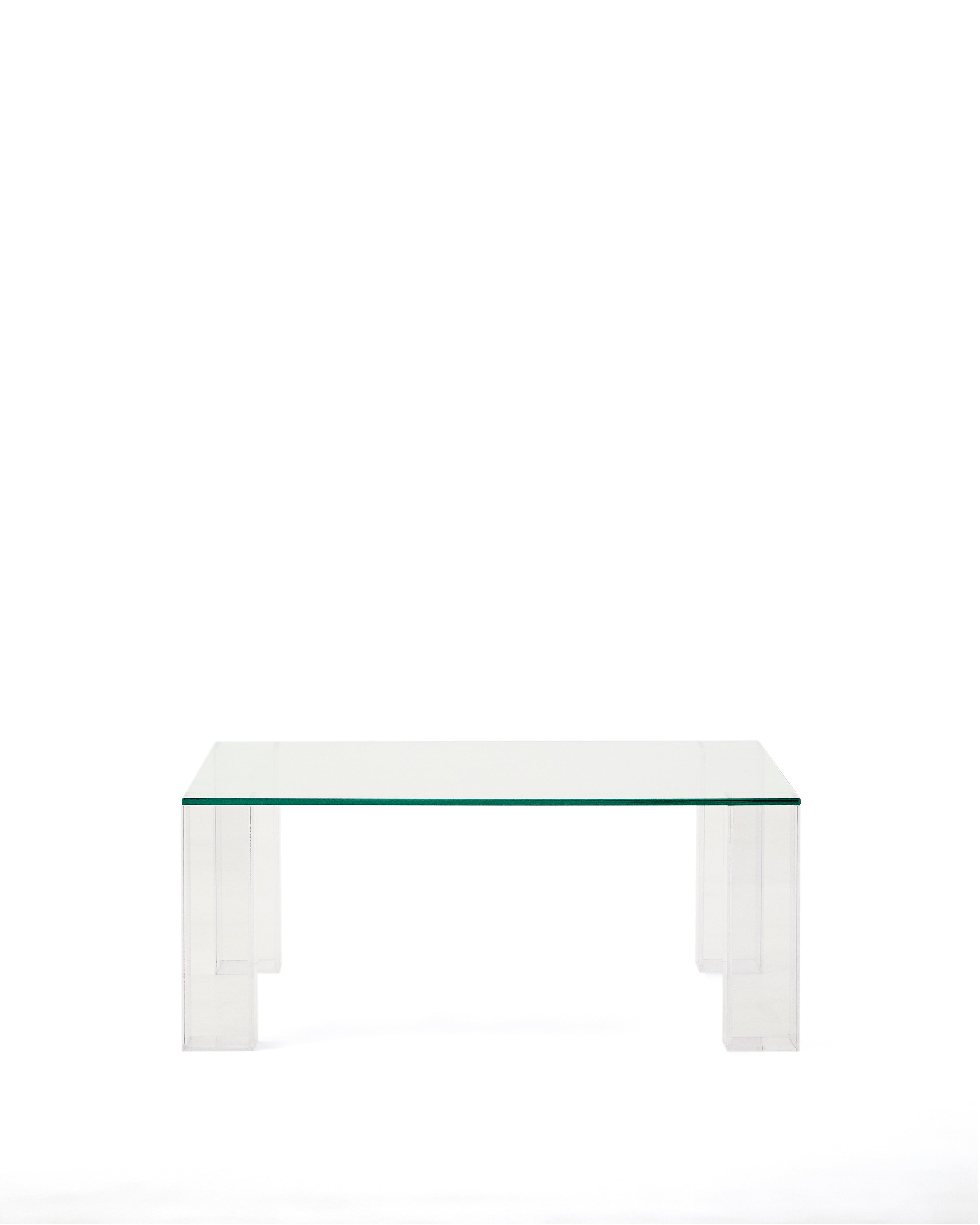 Adularia transparent, tempered-glass side table, 85 x 85 cm - Product Image