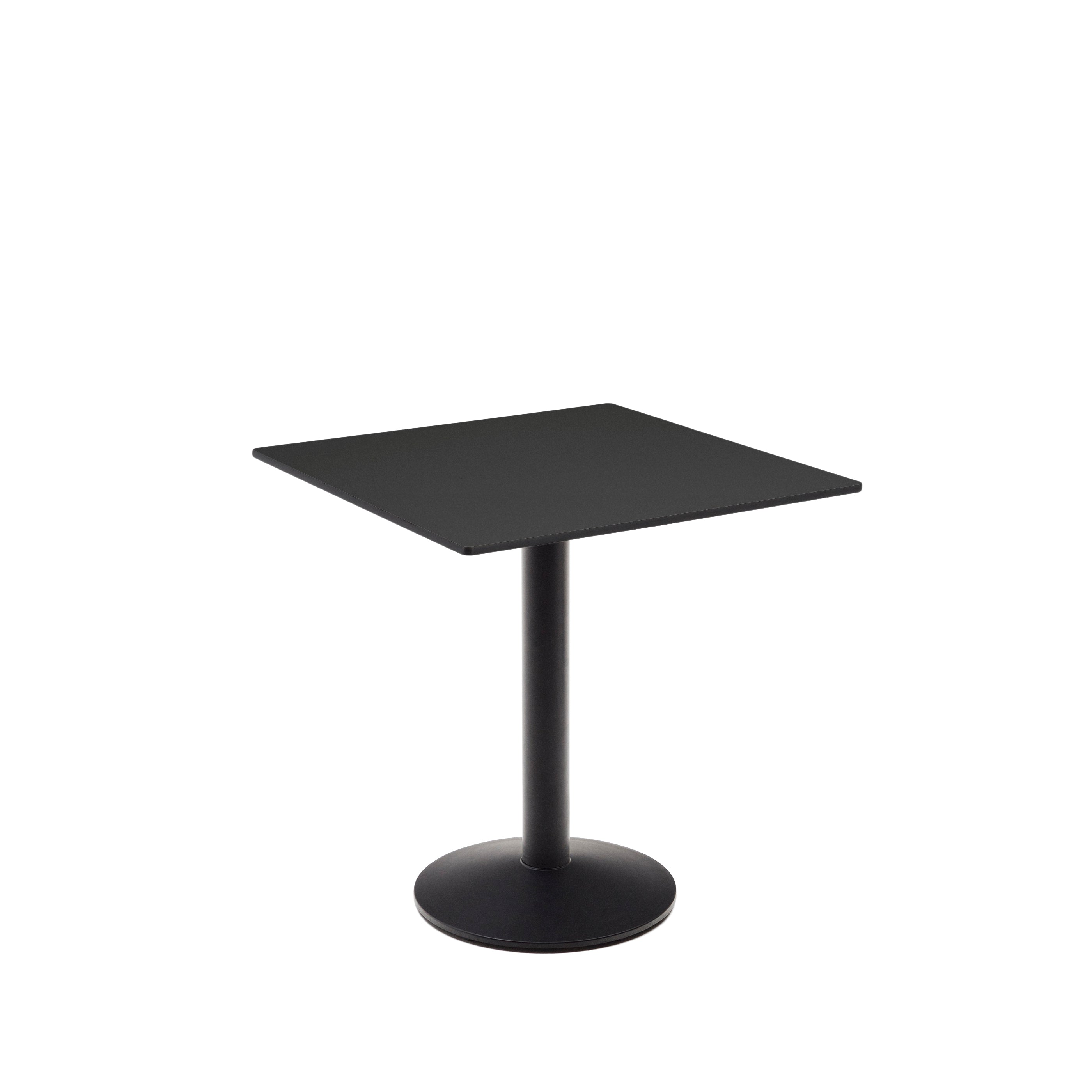Esilda outdoor table in black with metal leg in a painted black finish, 70 x 70 x 70 cm - Product Image