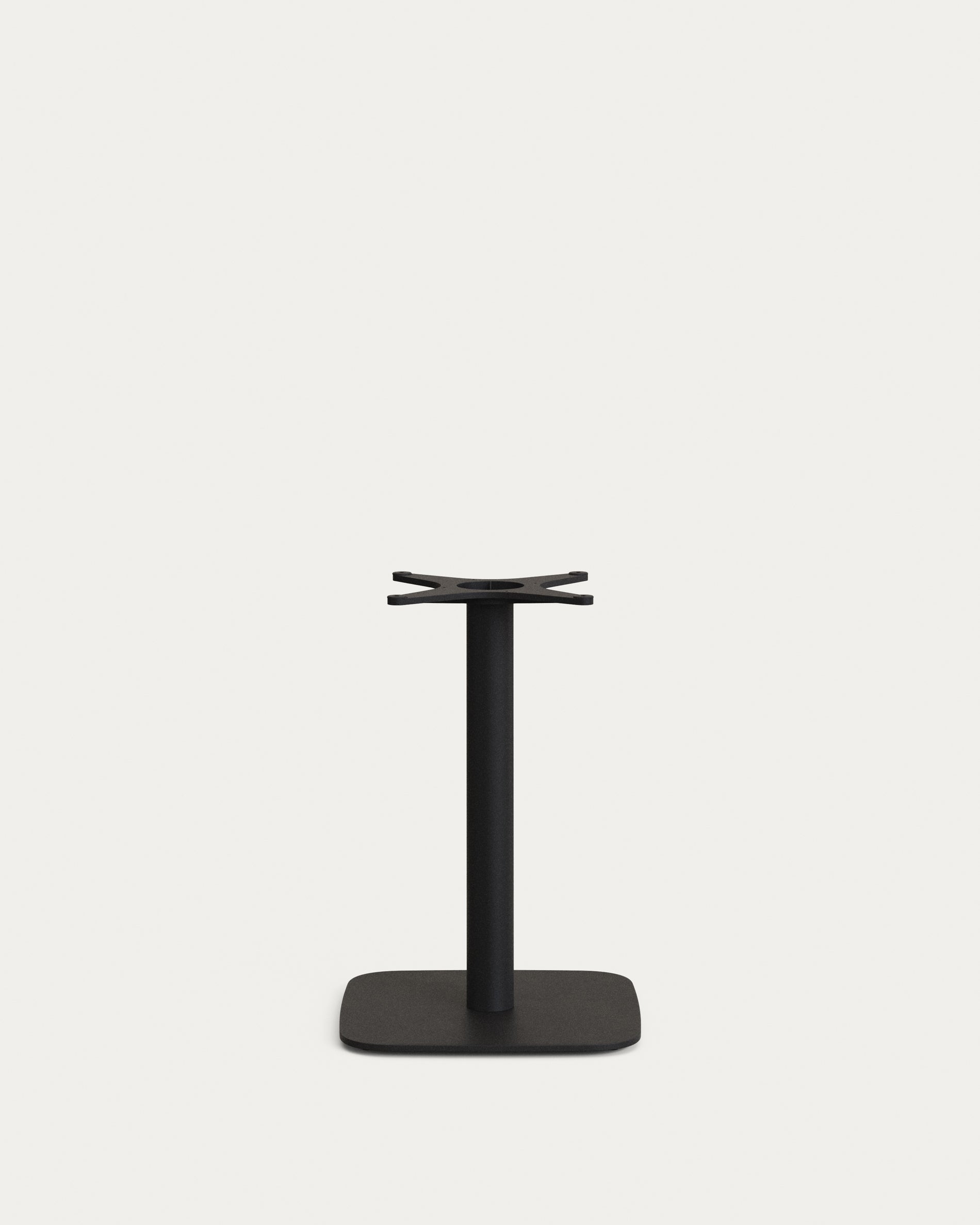 Saura Bar Table in black painted metal with a white terrazzo top, 70 x 70 x 70 cm - Product View
