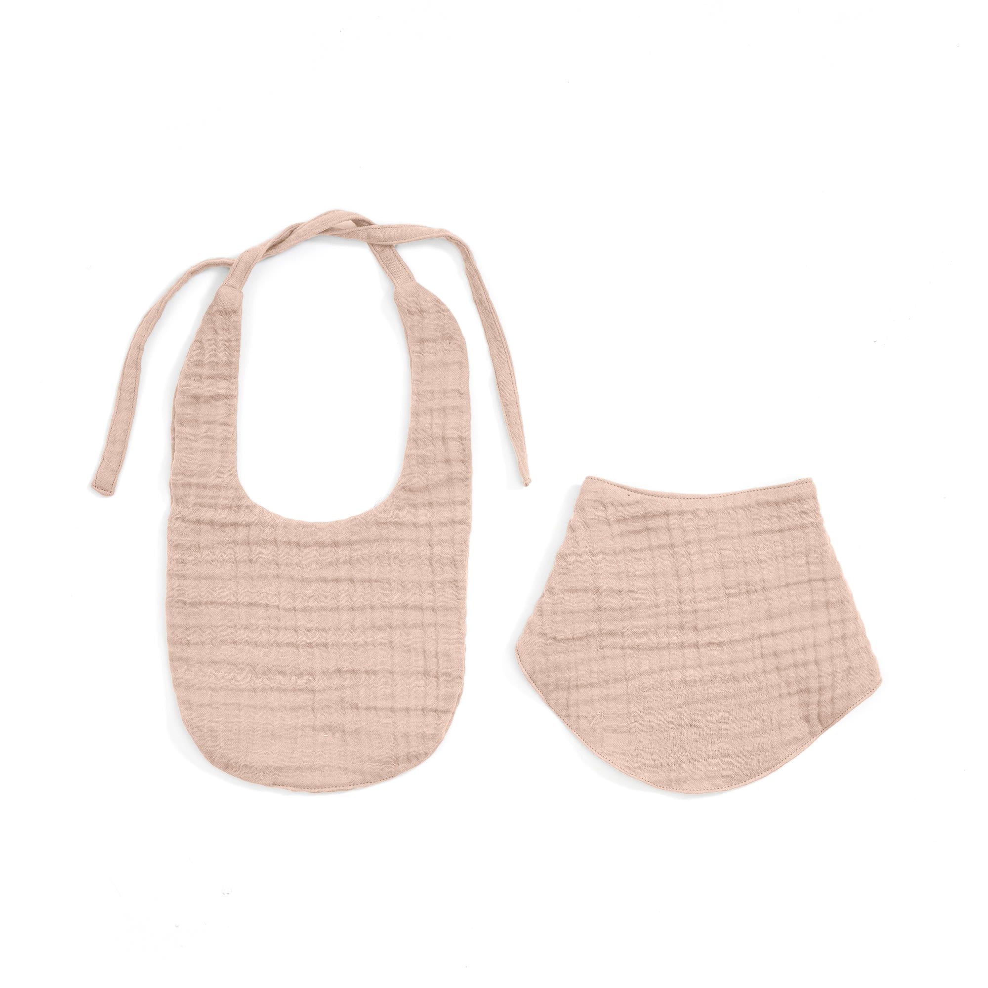 Prune pink bib and bandana set, made of 100% organic cotton