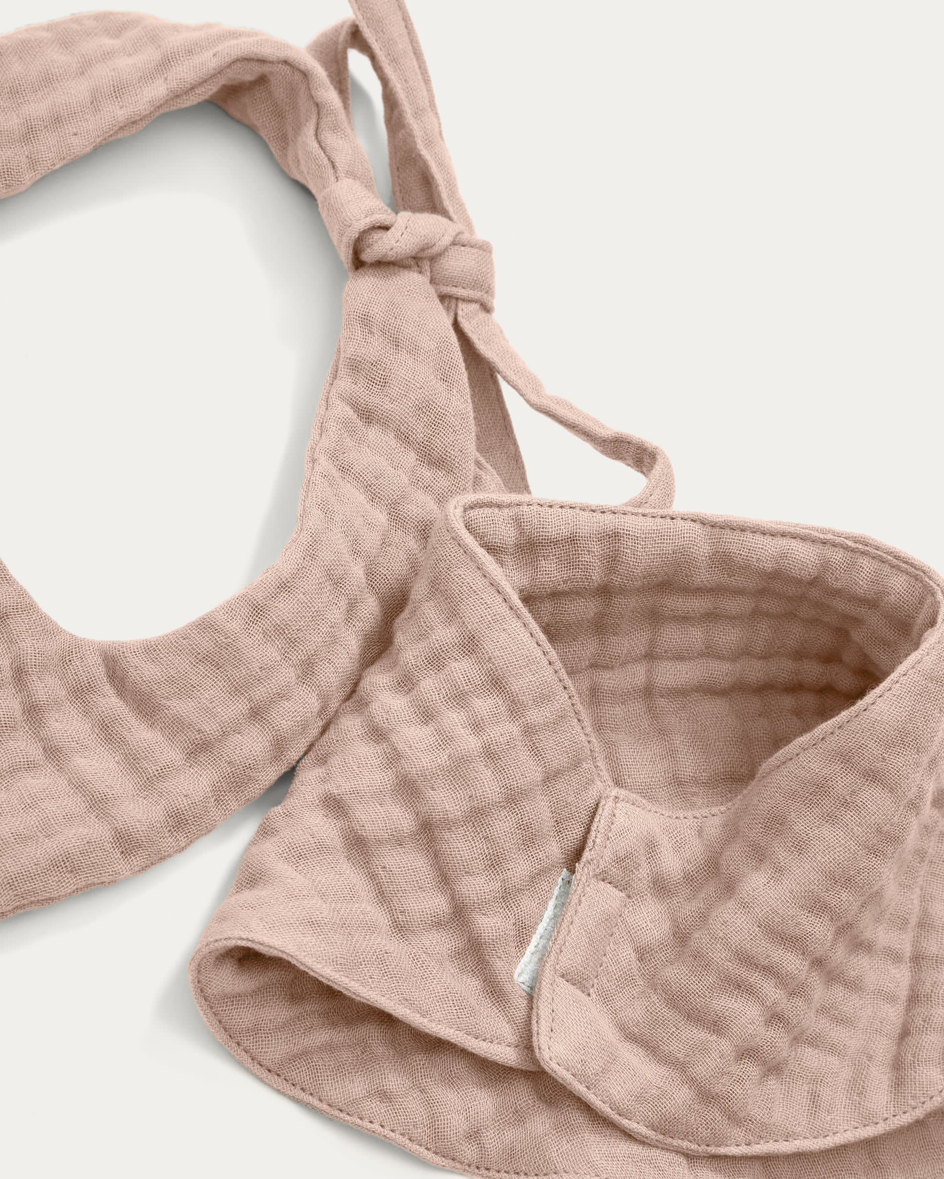 Prune pink bib and bandana set, made of 100% organic cotton