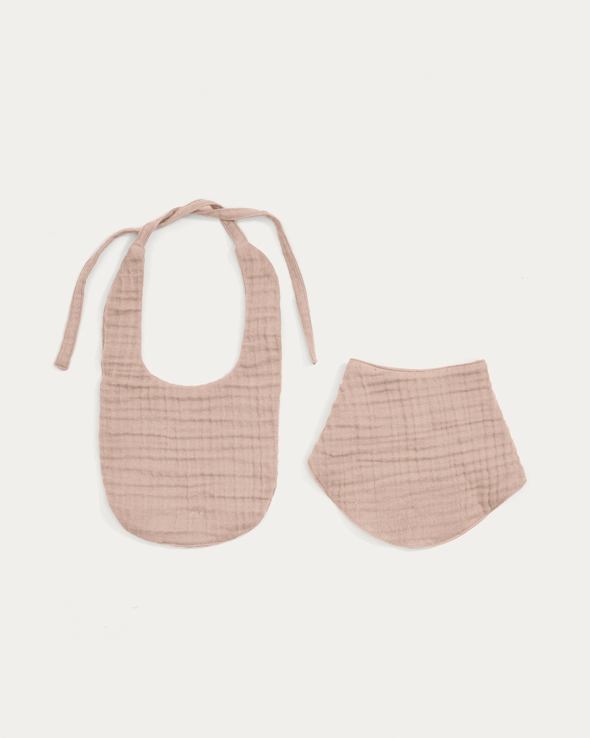 Prune pink bib and bandana set made of 100% organic cotton - Product View