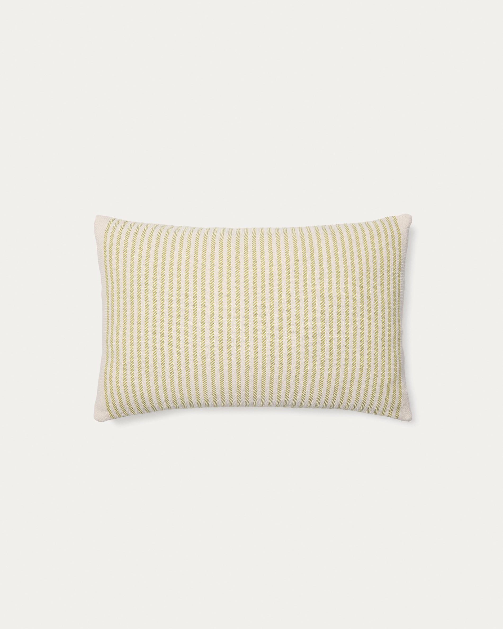 Lioris green striped cotton cushion cover 60 x 40cm - Product View