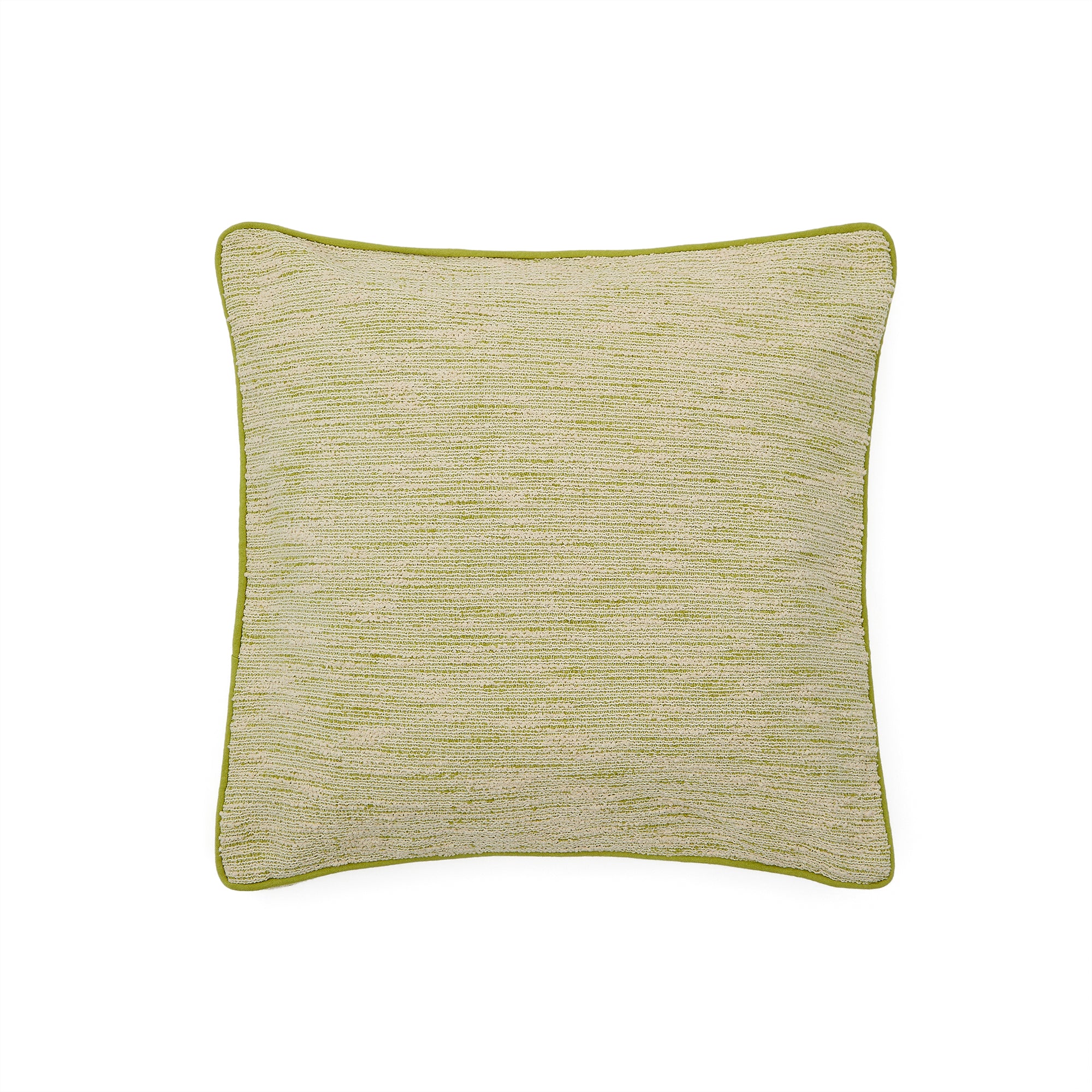Brisella green jacquard cushion cover with contrasting trim 45 x 45cm - Product Image