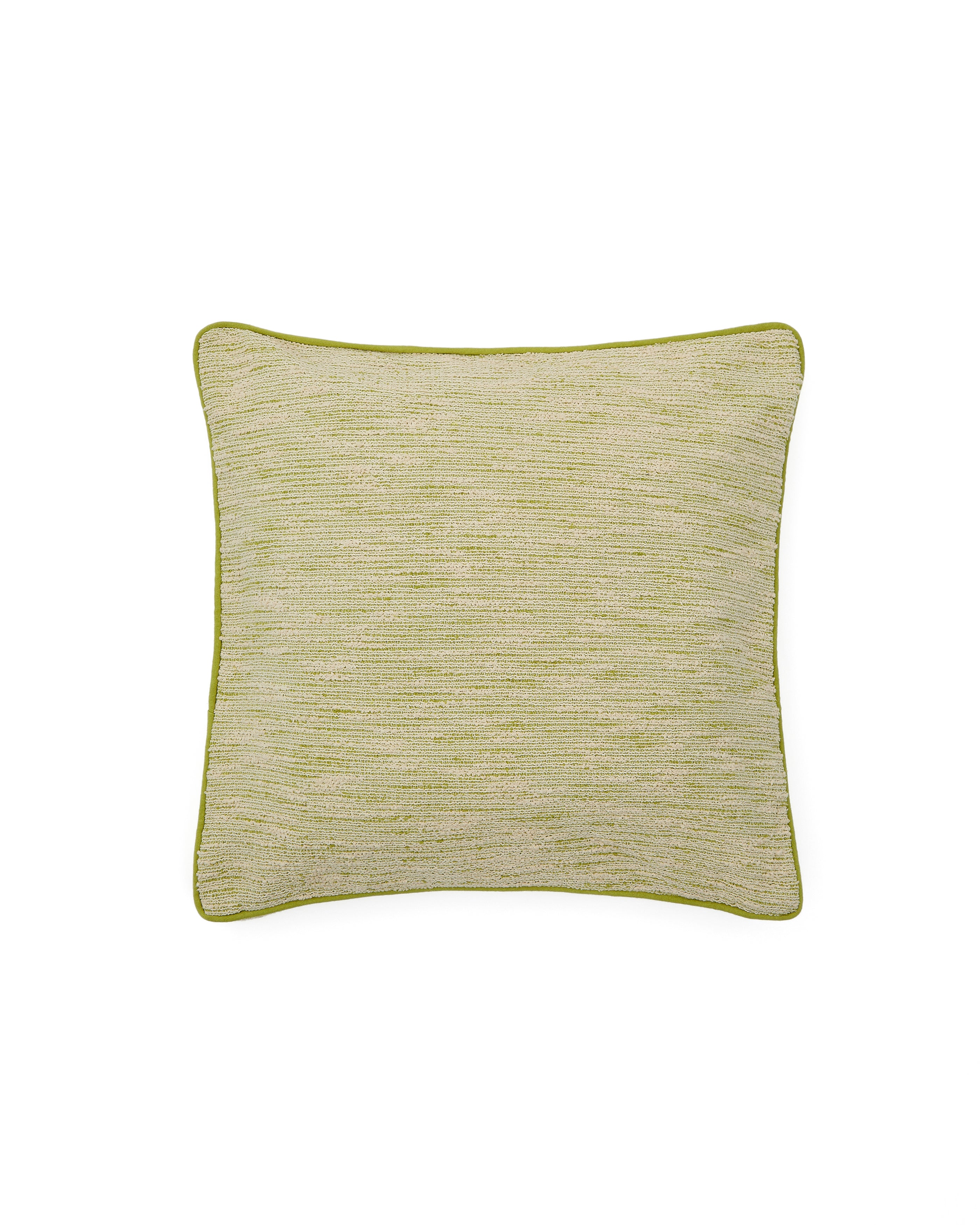 Brisella green jacquard cushion cover with contrasting trim 45 x 45cm - Product Image