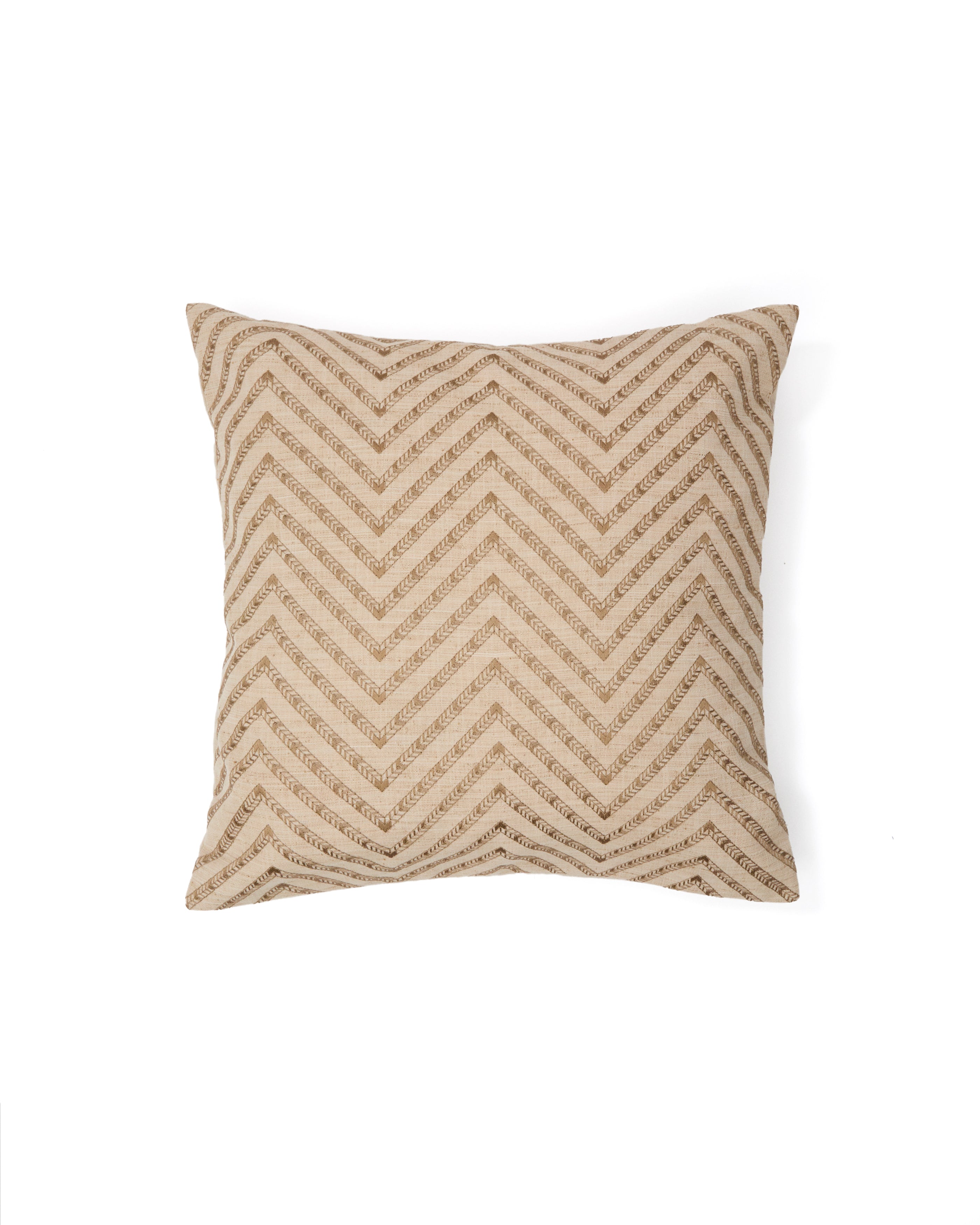 Olea beige contrasting jacquard cotton cushion cover 50 x 50cm - Product Image