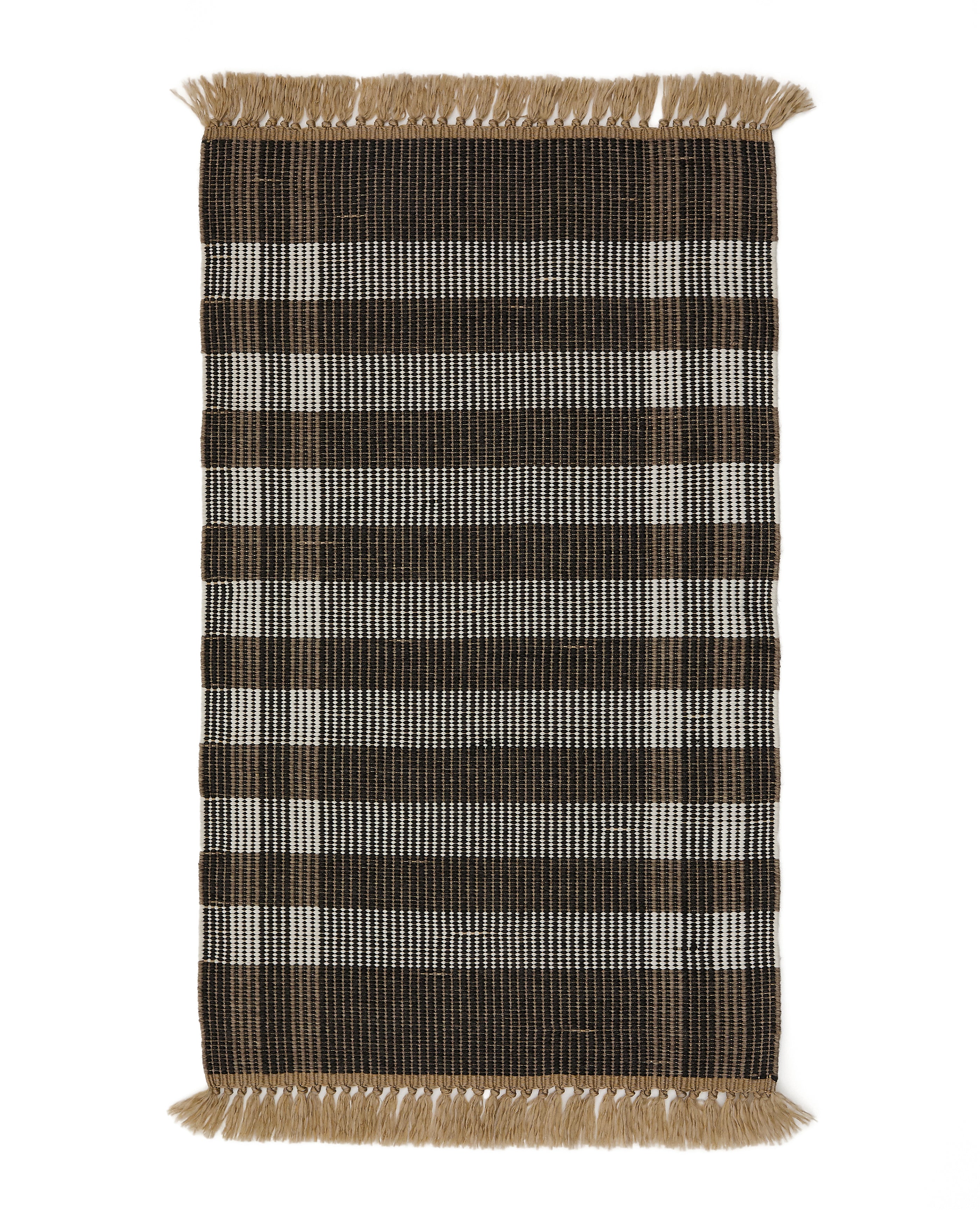 Rug Barani in synthetic fibers brown and black 60 x 90 cm - Product Image