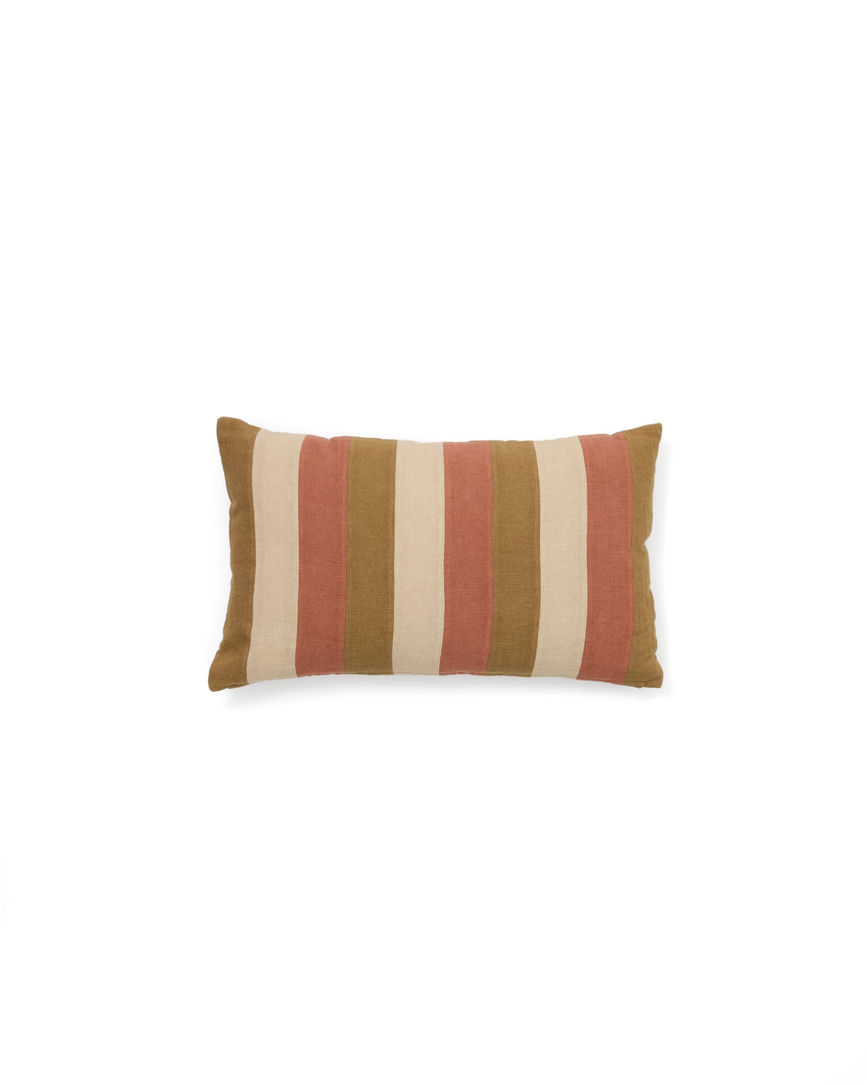 Nivran multicoloured striped 100% linen cushion cover 30 x 50cm - Product Image
