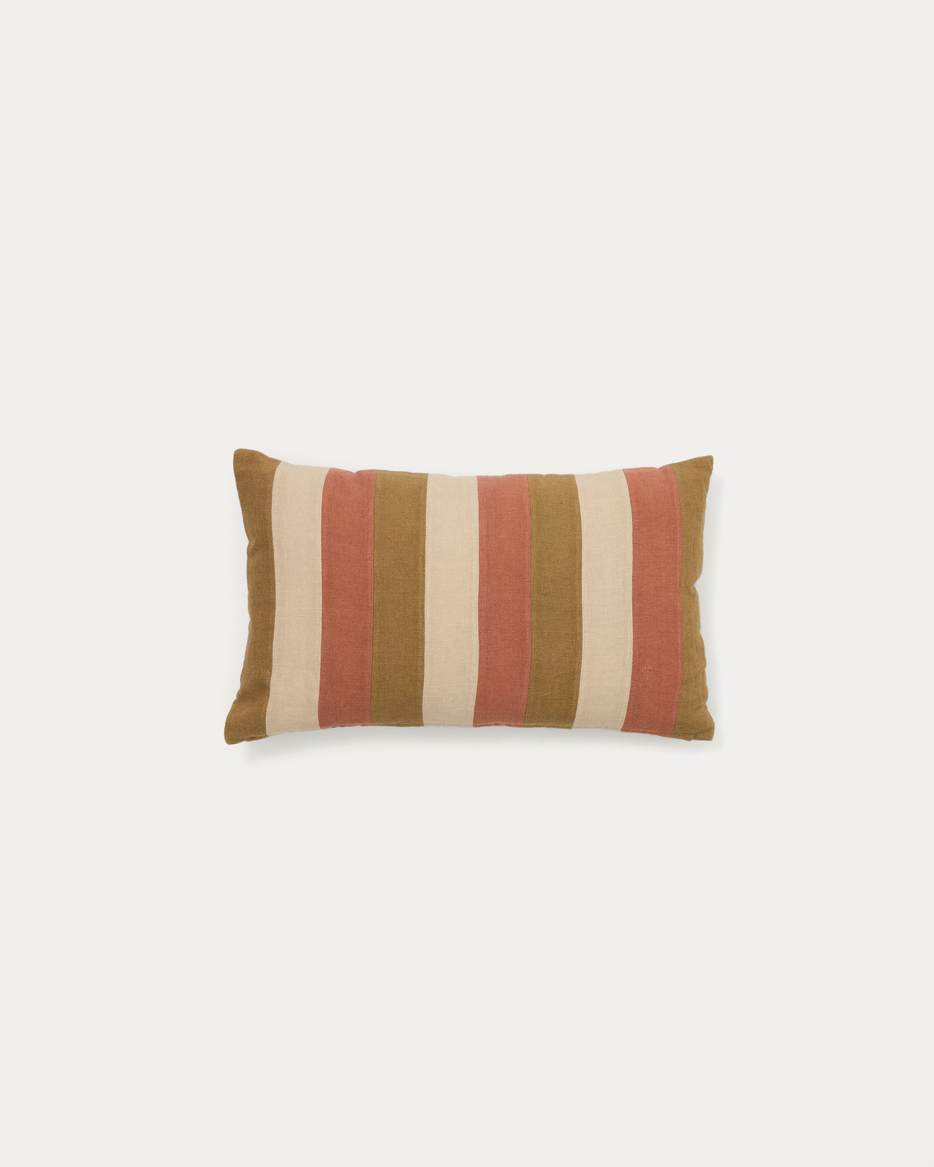 Nivran multicoloured striped 100% linen cushion cover 30 x 50cm - Product View