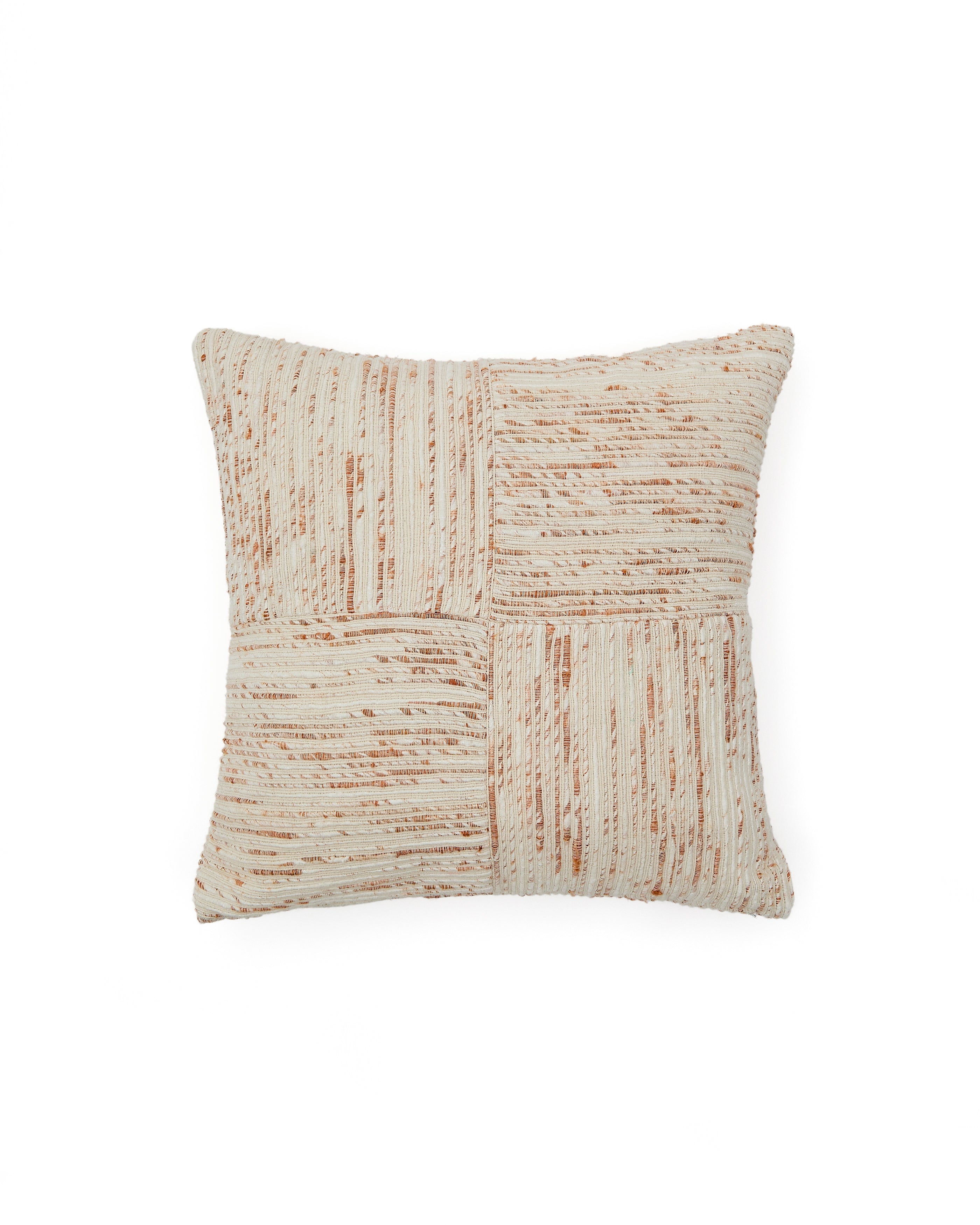 Anuba beige and red checked jacquard cushion cover 45 x 45cm - Product Image