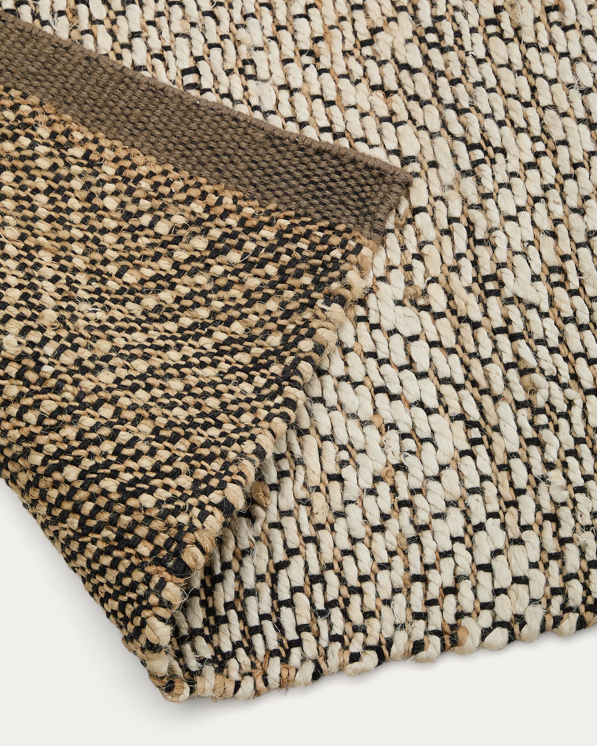 Runner rug Arpe beige jute jacquard 70 x 140 cm - Detail