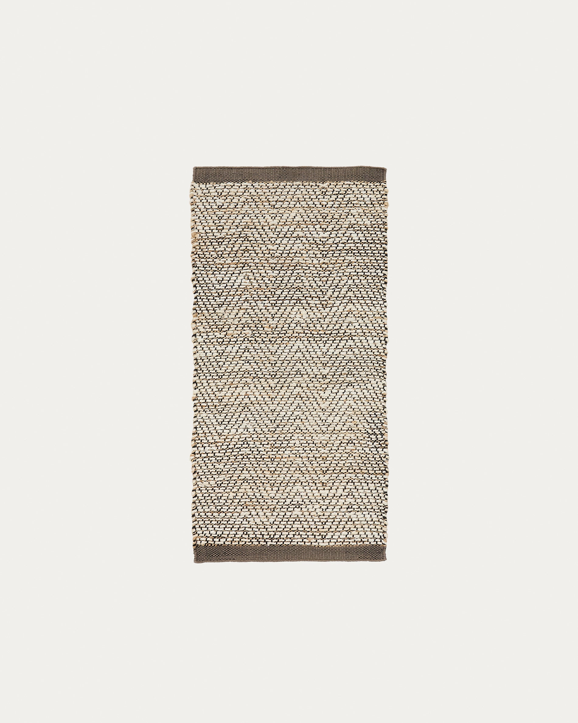 Runner rug Arpe beige jute jacquard 70 x 140 cm - Product View