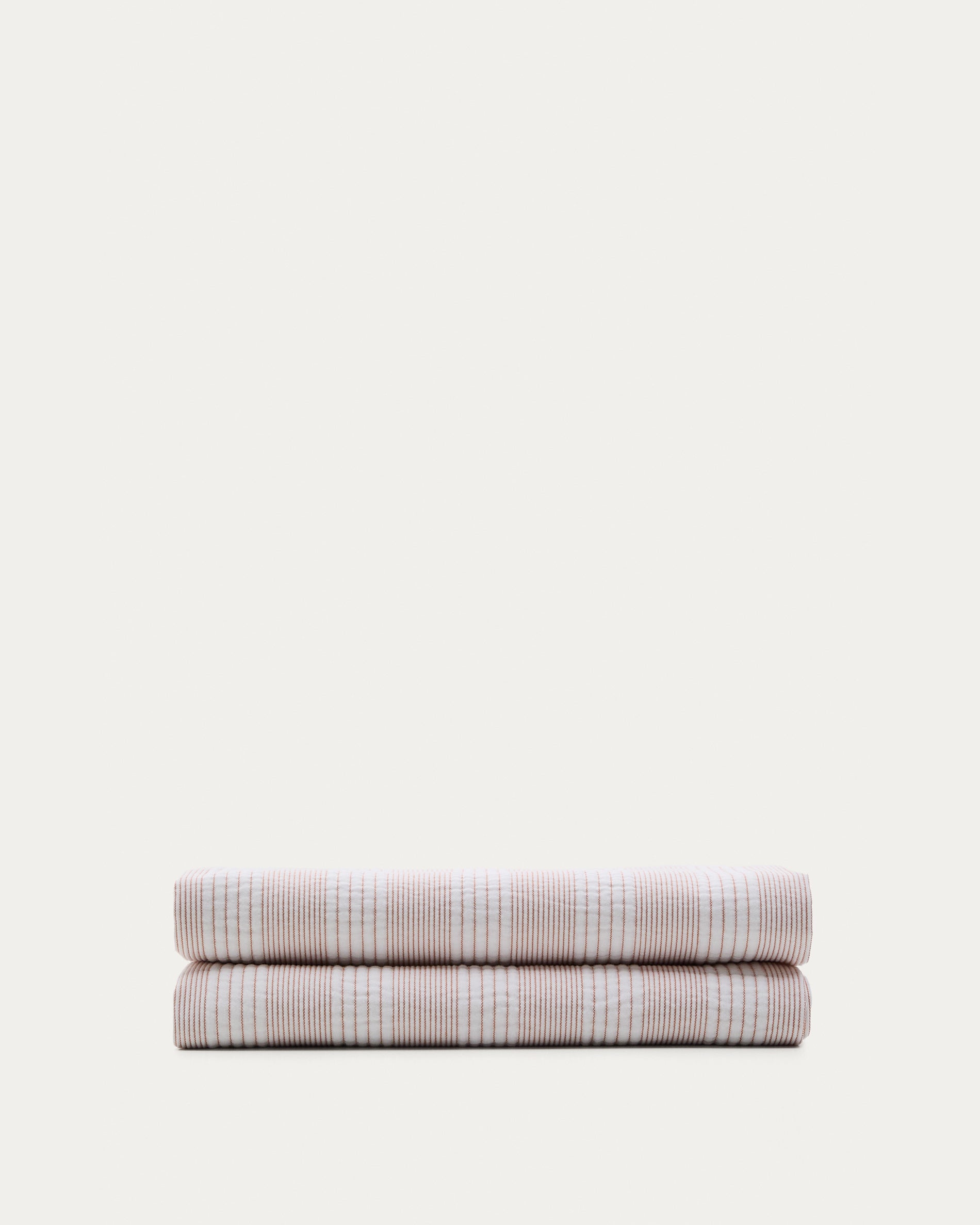 Macie orange and beige striped 100% cotton bedspread for 90/135cm bed - Product View