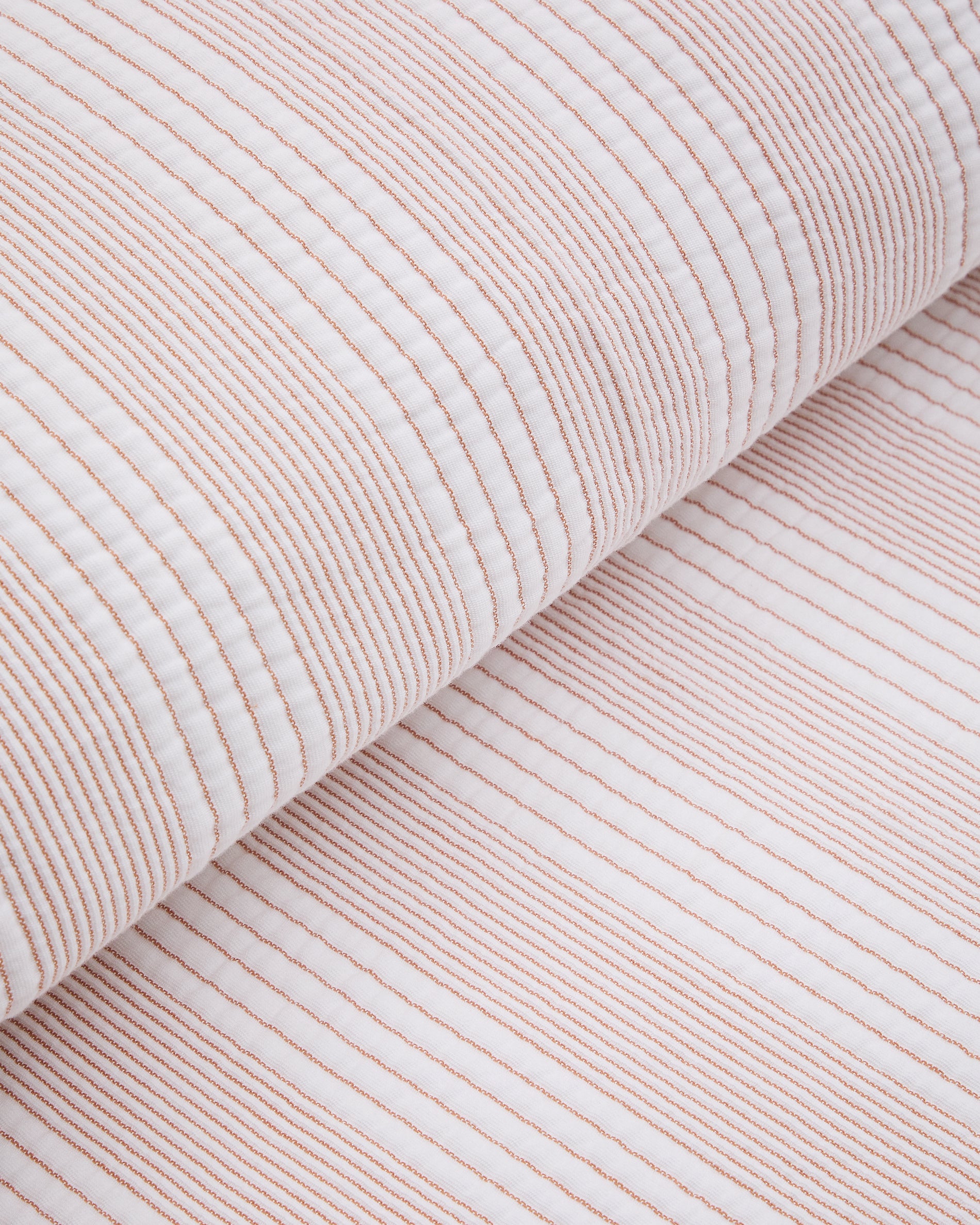 Macie red and beige striped 100% cotton bedspread for 150/160cm bed - Detail