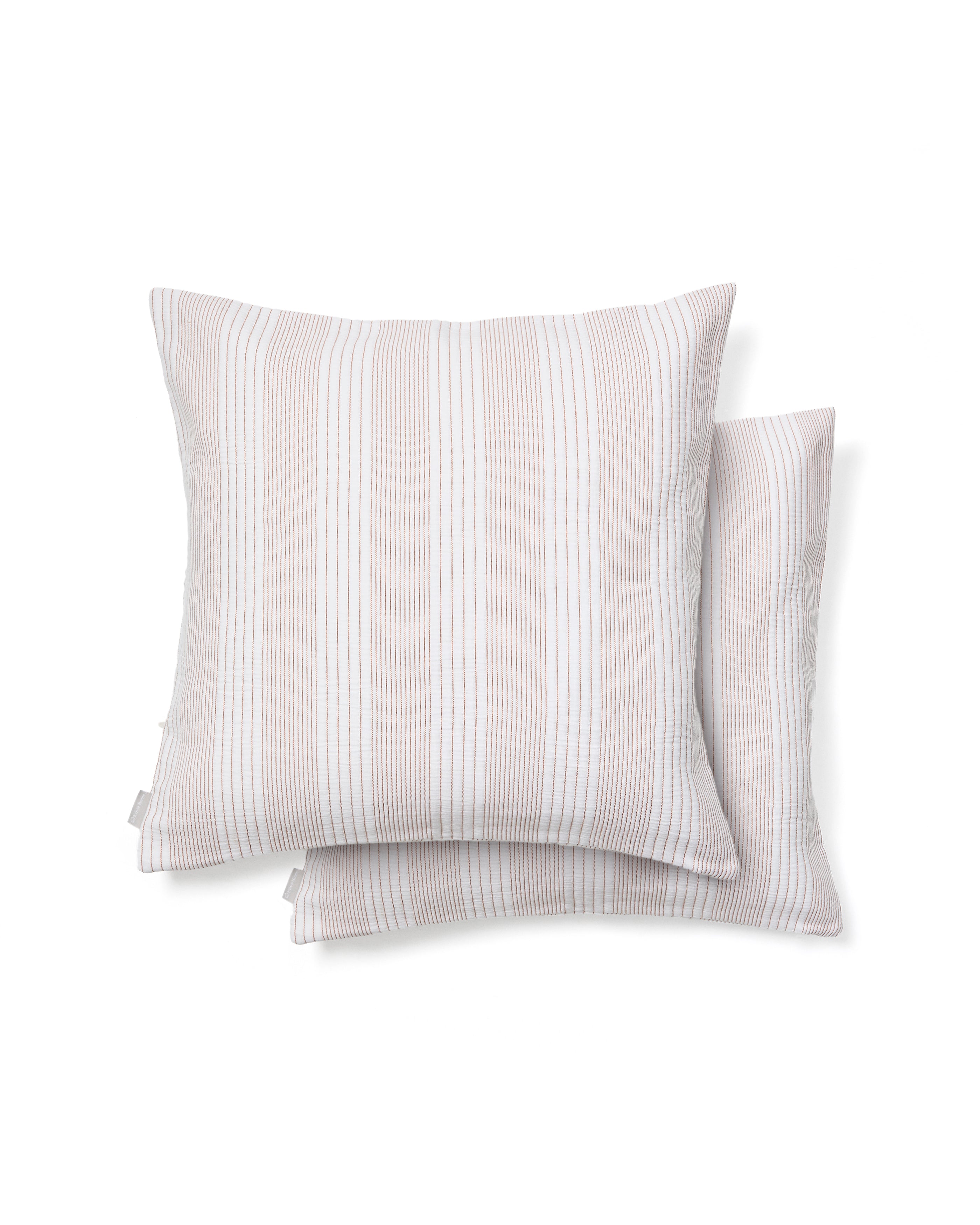 Macie set of 2 red and beige striped 100% cotton cushion covers 50 x 50cm - Product Image