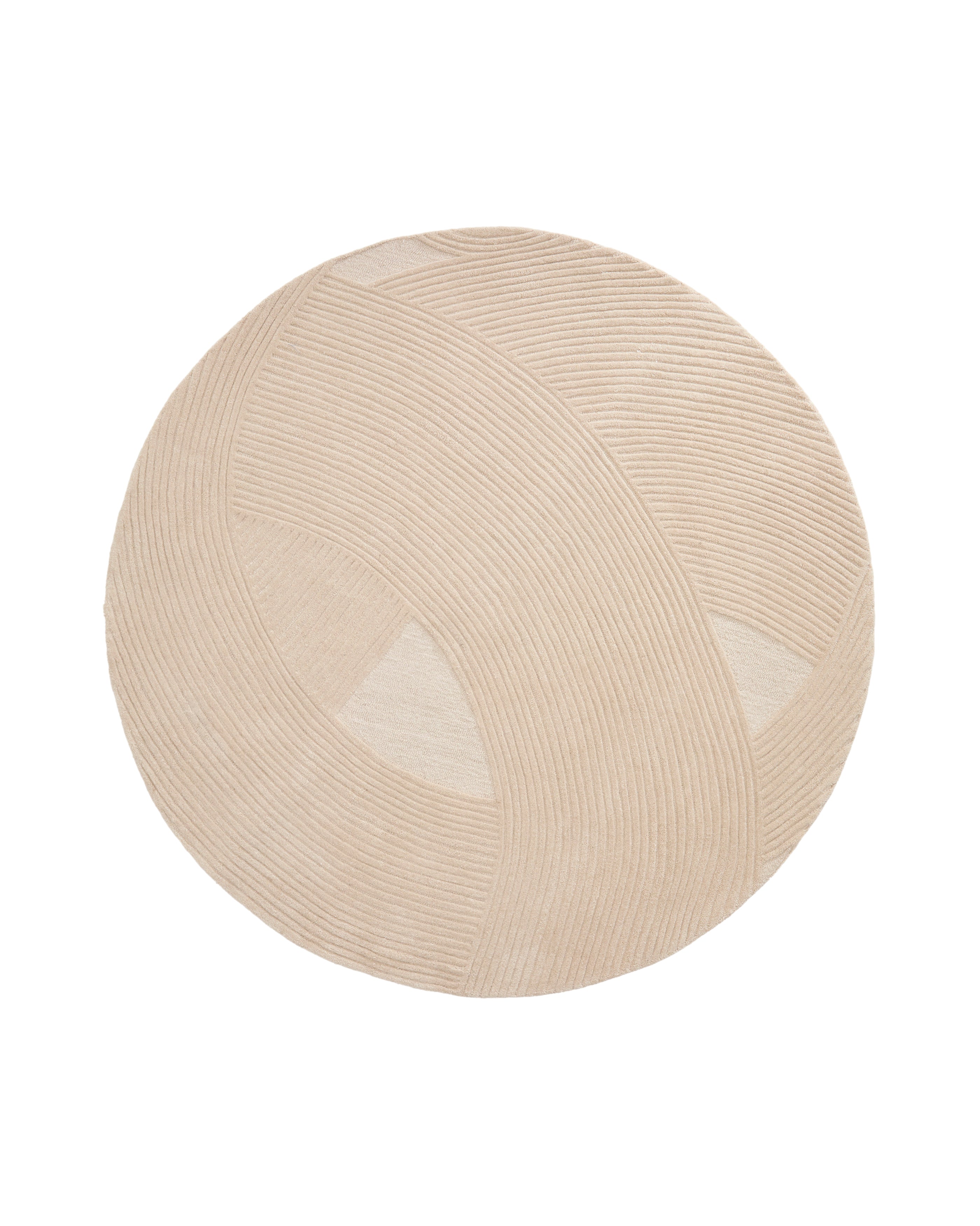 Domm beige wool rug, Ø 200 cm - Product Image