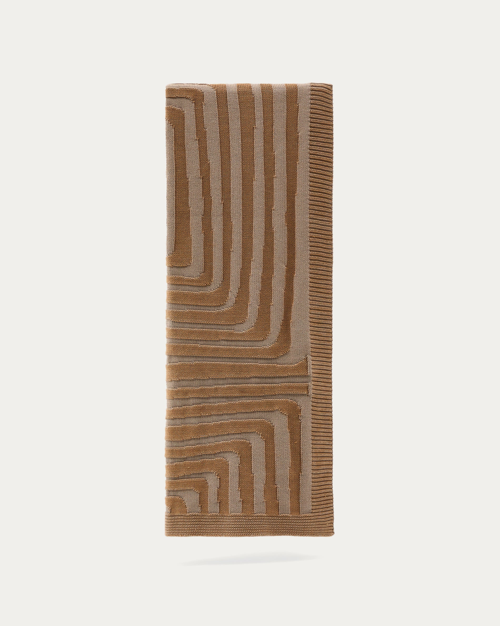 Oreli beige zebra jacquard cotton throw 130 x 170 cm - Product View