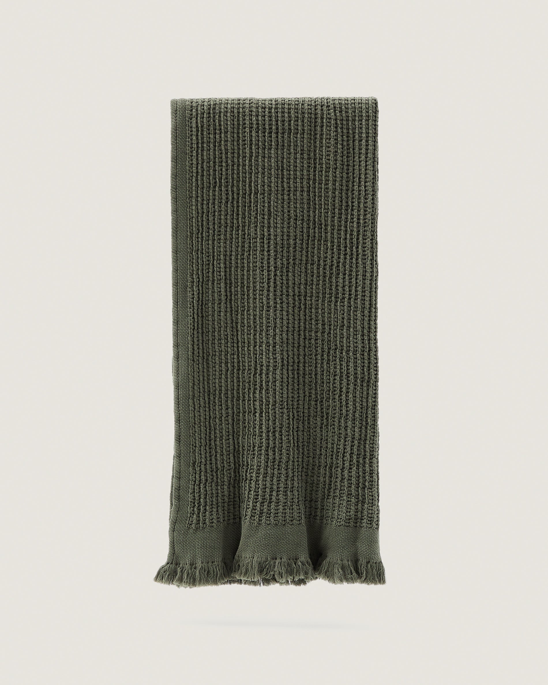 Nulina 100% cotton waffle blanket in green 130 x 170 cm - Product View