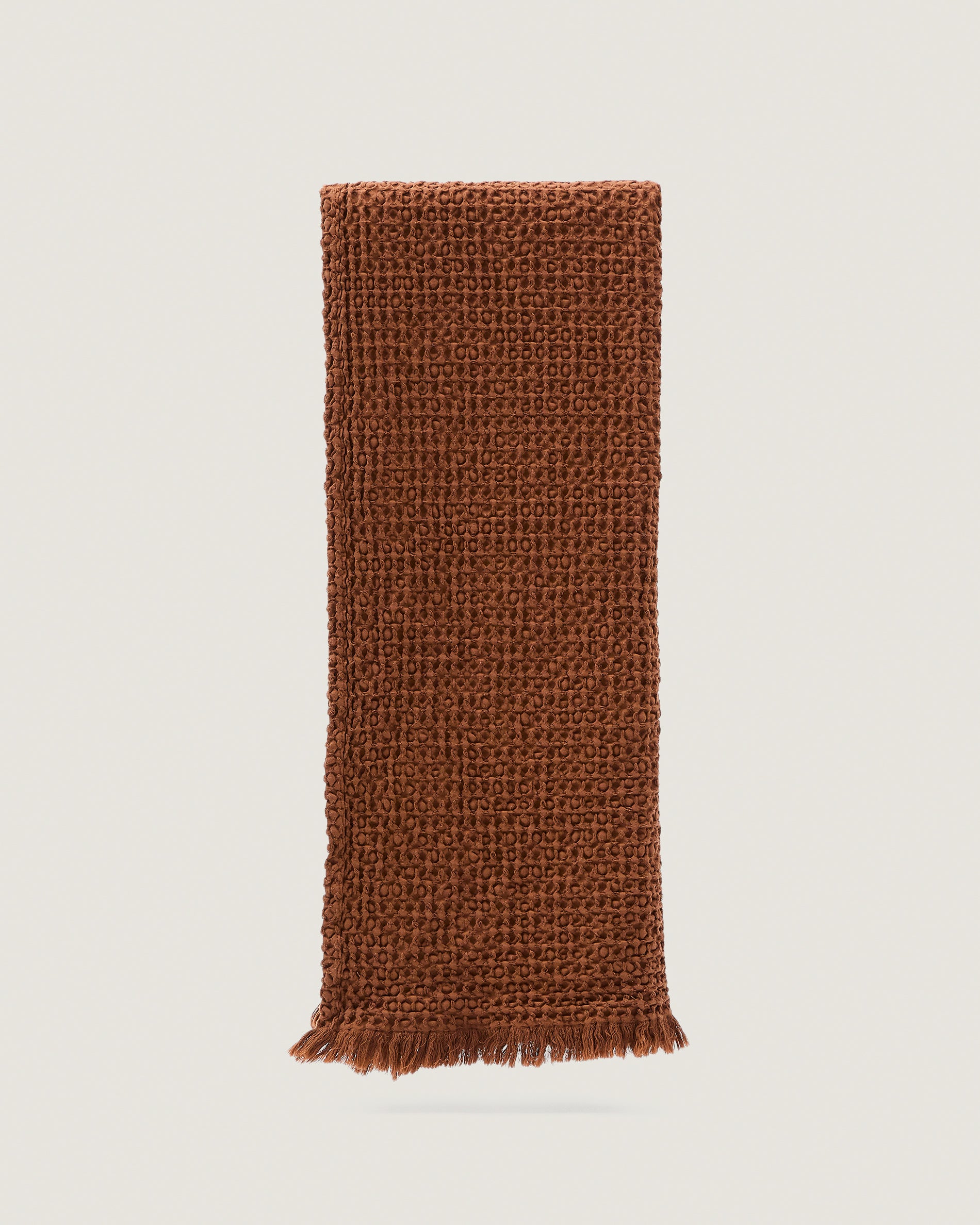 Nulina 100% cotton waffle blanket in dark orange 130 x 170 cm - Product View