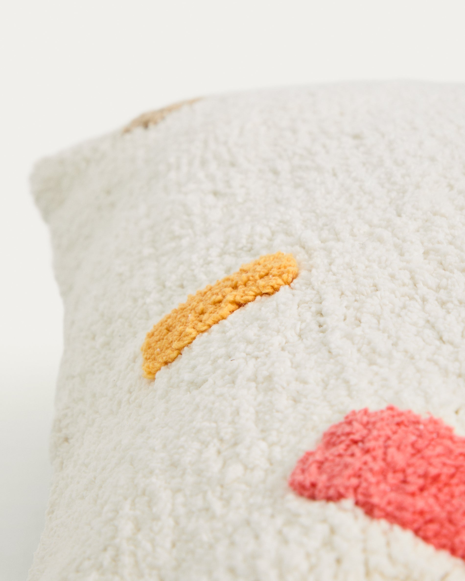 Epifania floor cushion cover 100% white cotton with multicolour dots - Detail