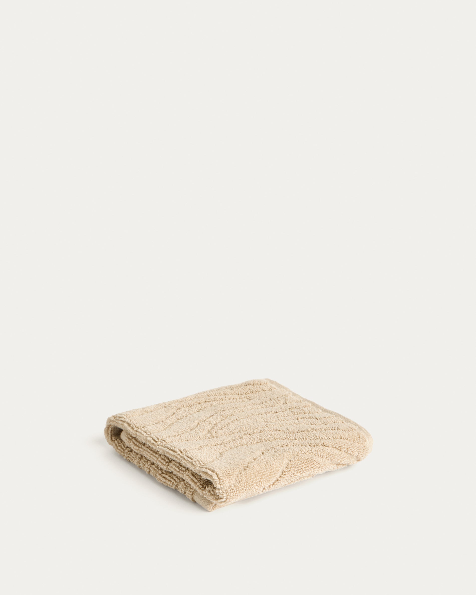 Dalira 100% cotton beige zebra jacquard face towel 30 x 50cm - Product View