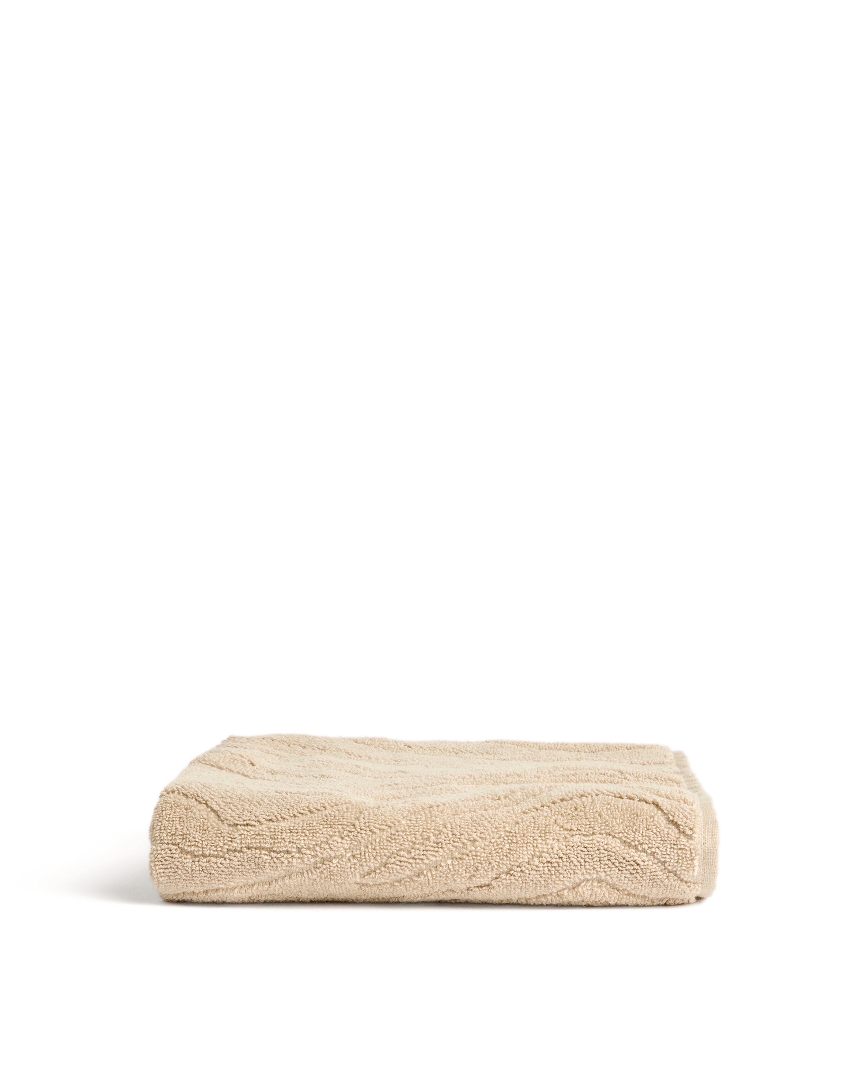 Dalira 100% cotton beige zebra jacquard hand towel 50 x 90cm - Product Image