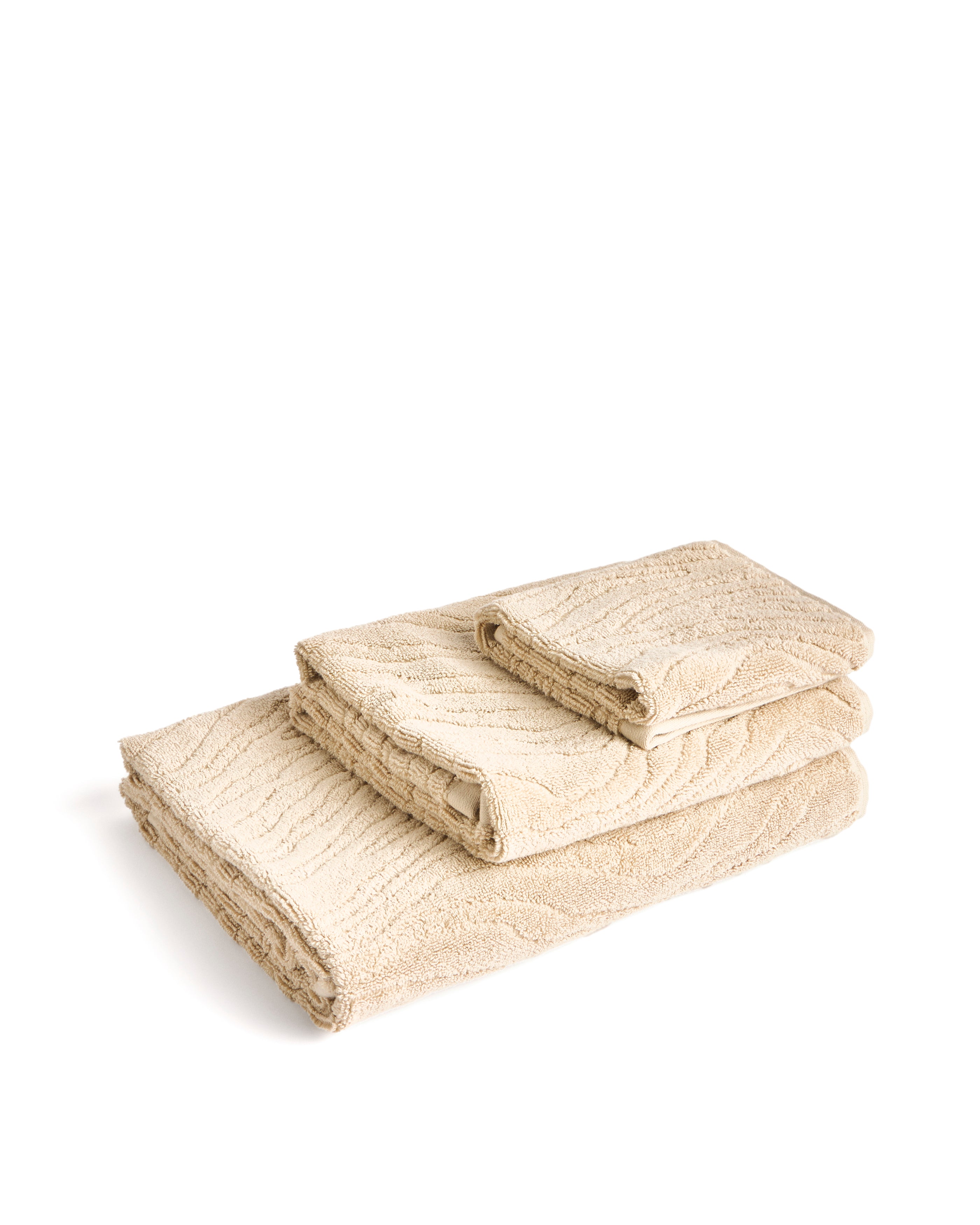 Dalira 100% cotton beige zebra jacquard hand towel 50 x 90cm - Product Image