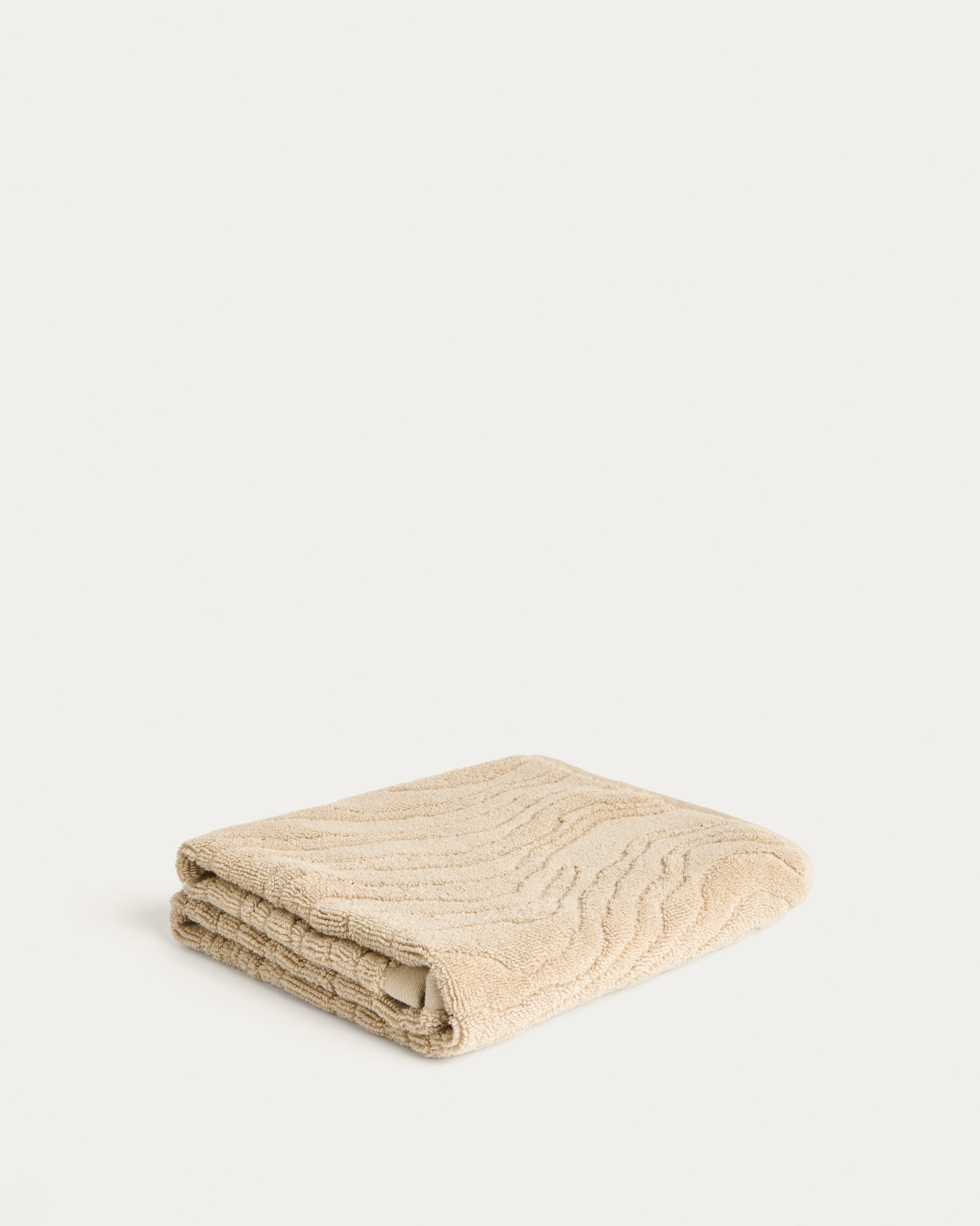 Dalira 100% cotton beige zebra jacquard hand towel 50 x 90cm - Product View