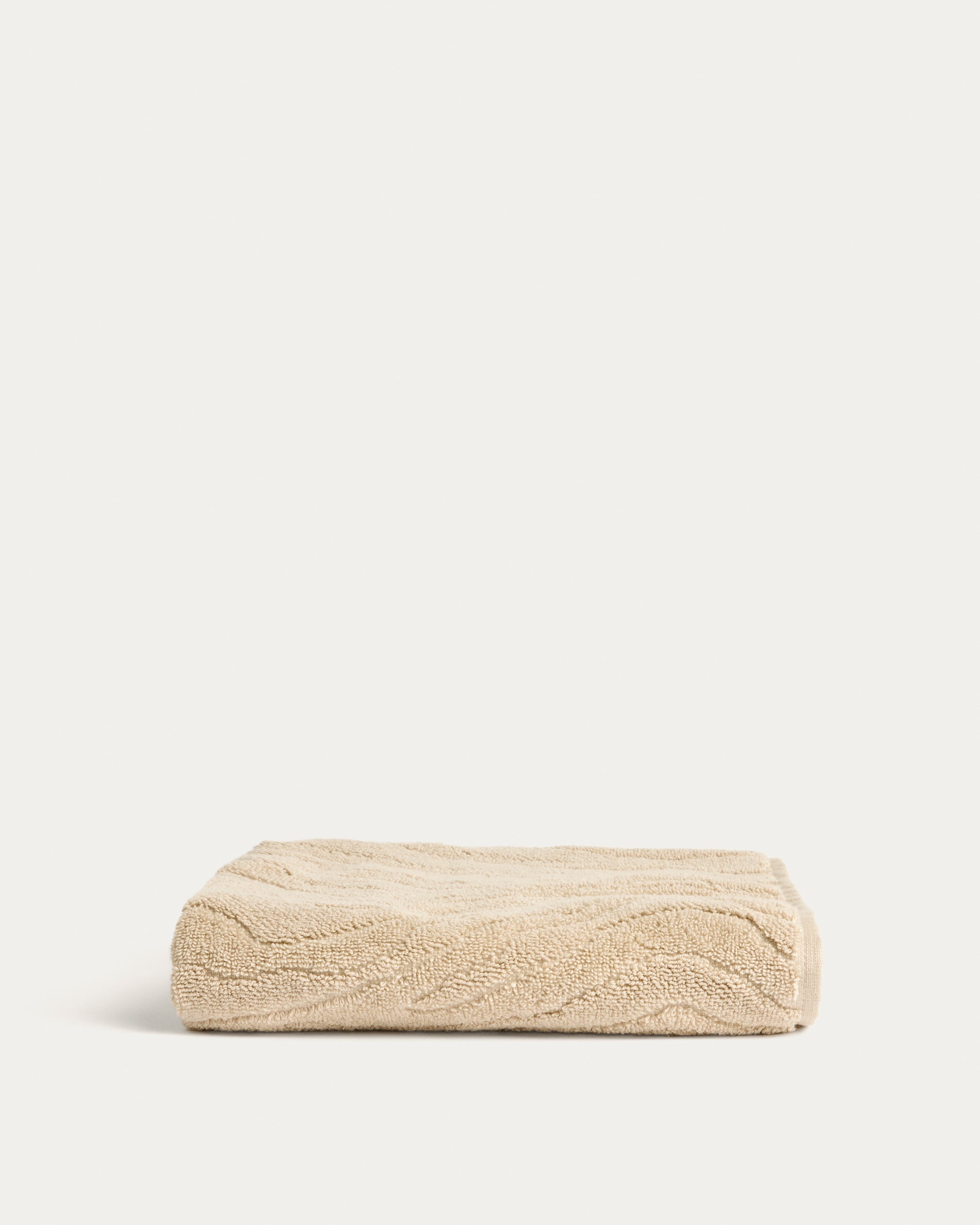 Dalira 100% cotton beige zebra jacquard hand towel 50 x 90cm - Product View
