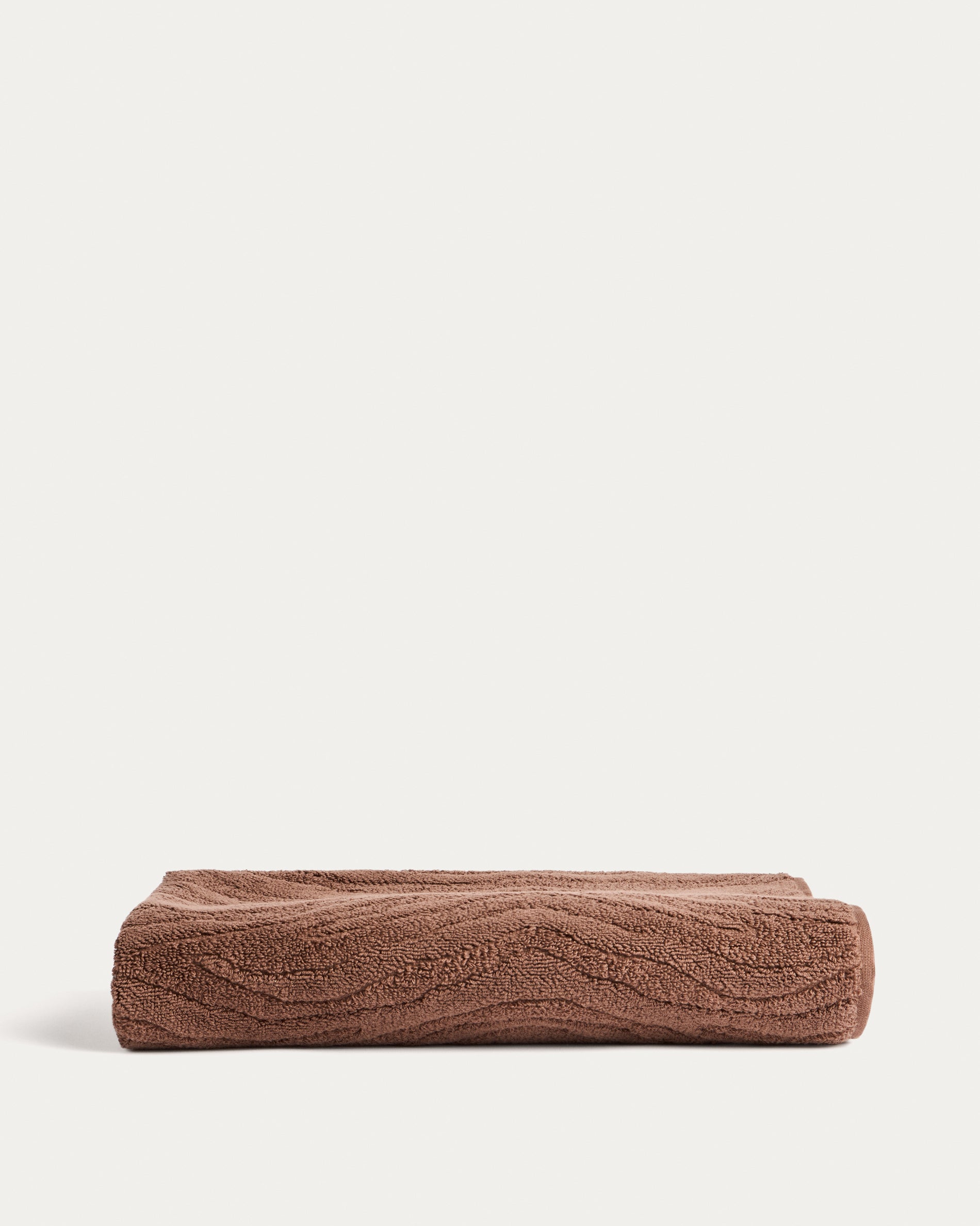 Dalira 100% cotton dark brown zebra jacquard bath towel 70 x 140cm - Product View