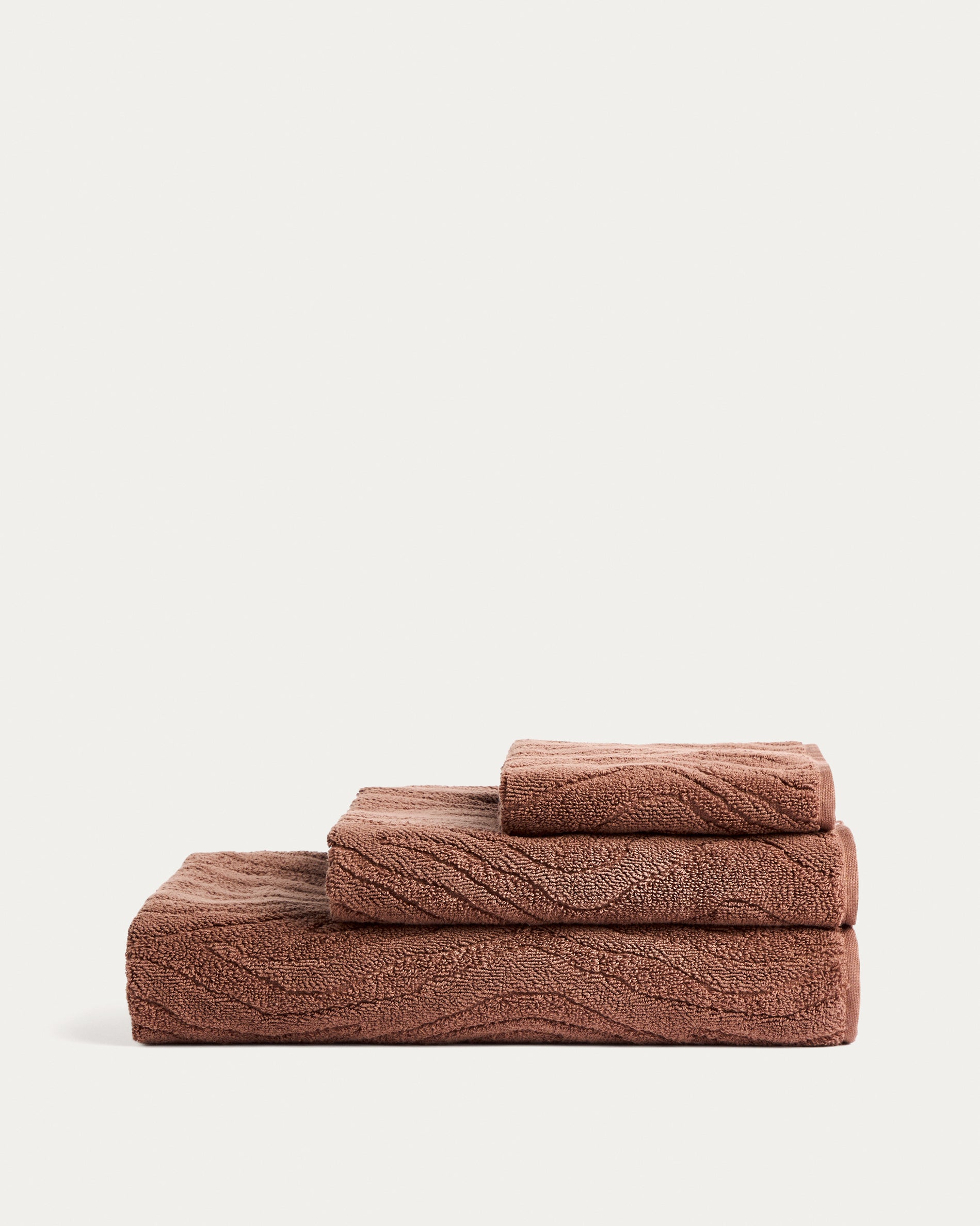 Dalira 100% cotton dark brown zebra jacquard bath towel 70 x 140cm - Product View