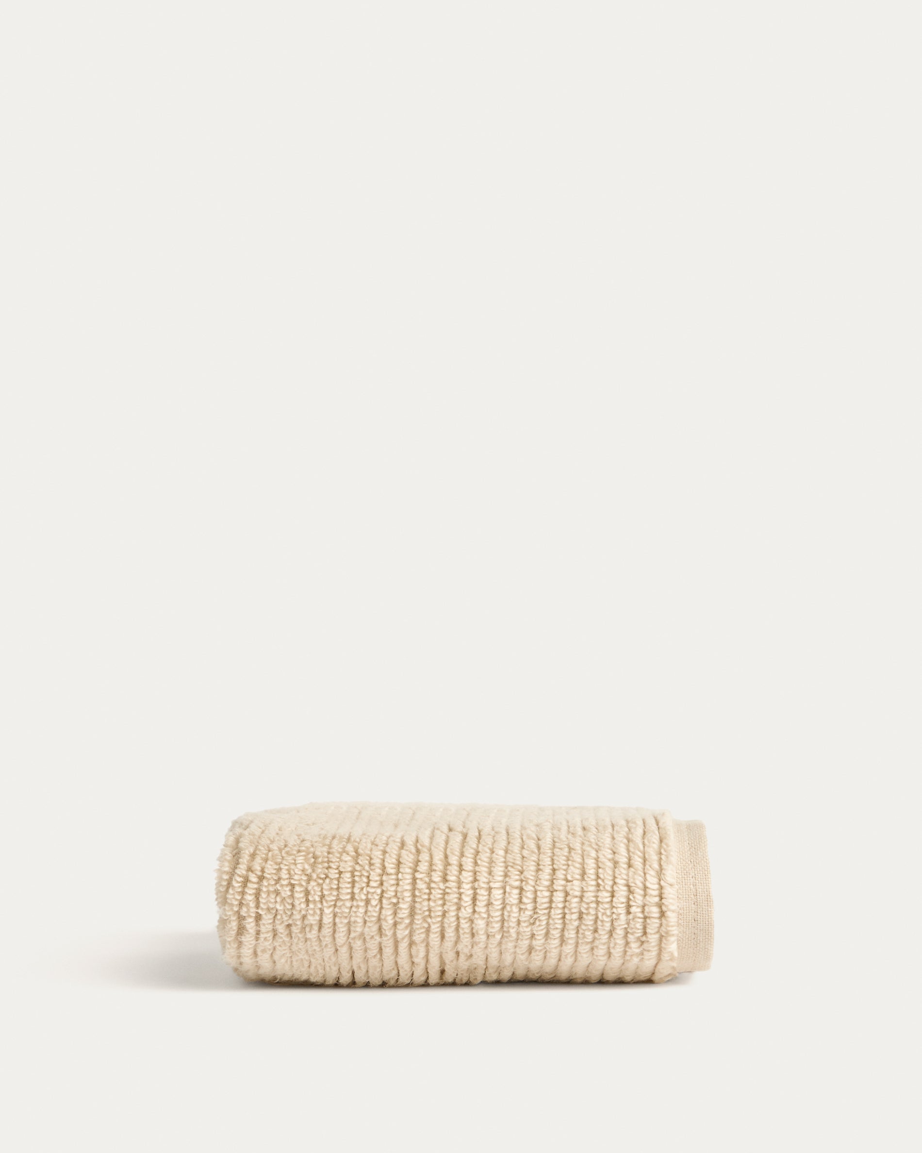 Olvira 100% cotton beige jacquard hand towel 30 x 50cm - Product View