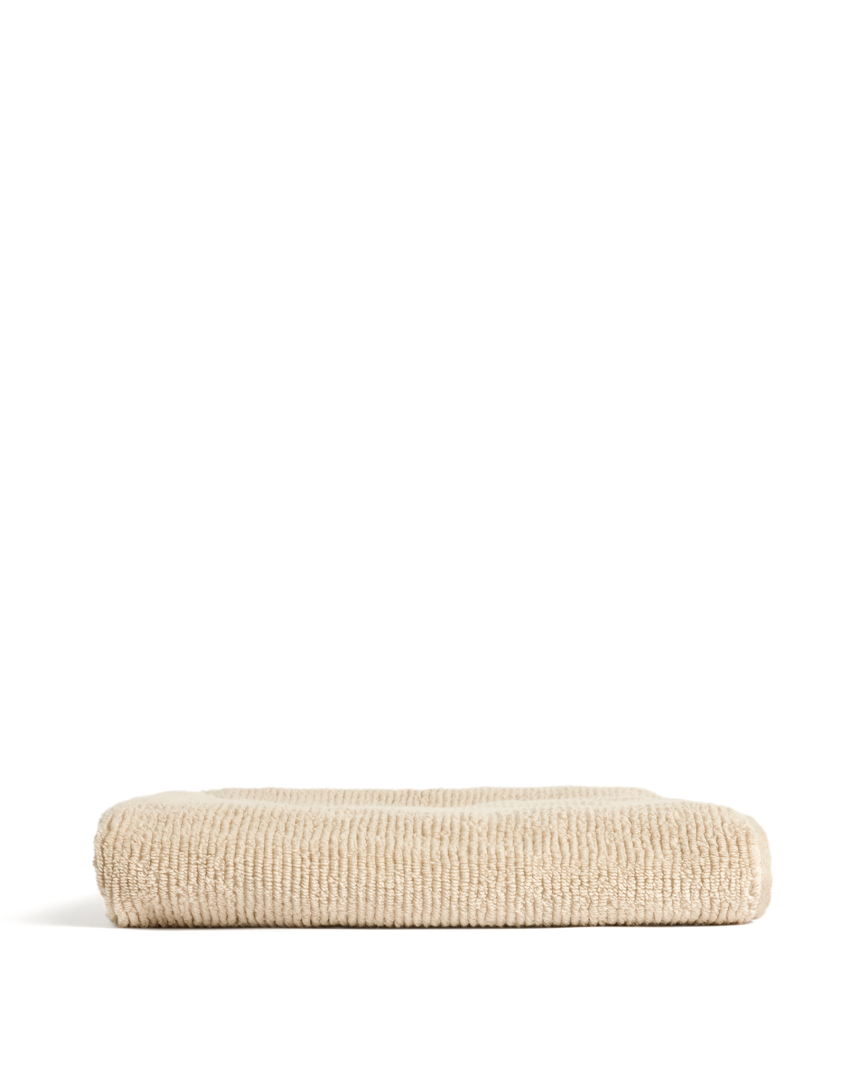 Olvira 100% cotton beige jacquard bath towel 70 x 140cm - Product Image