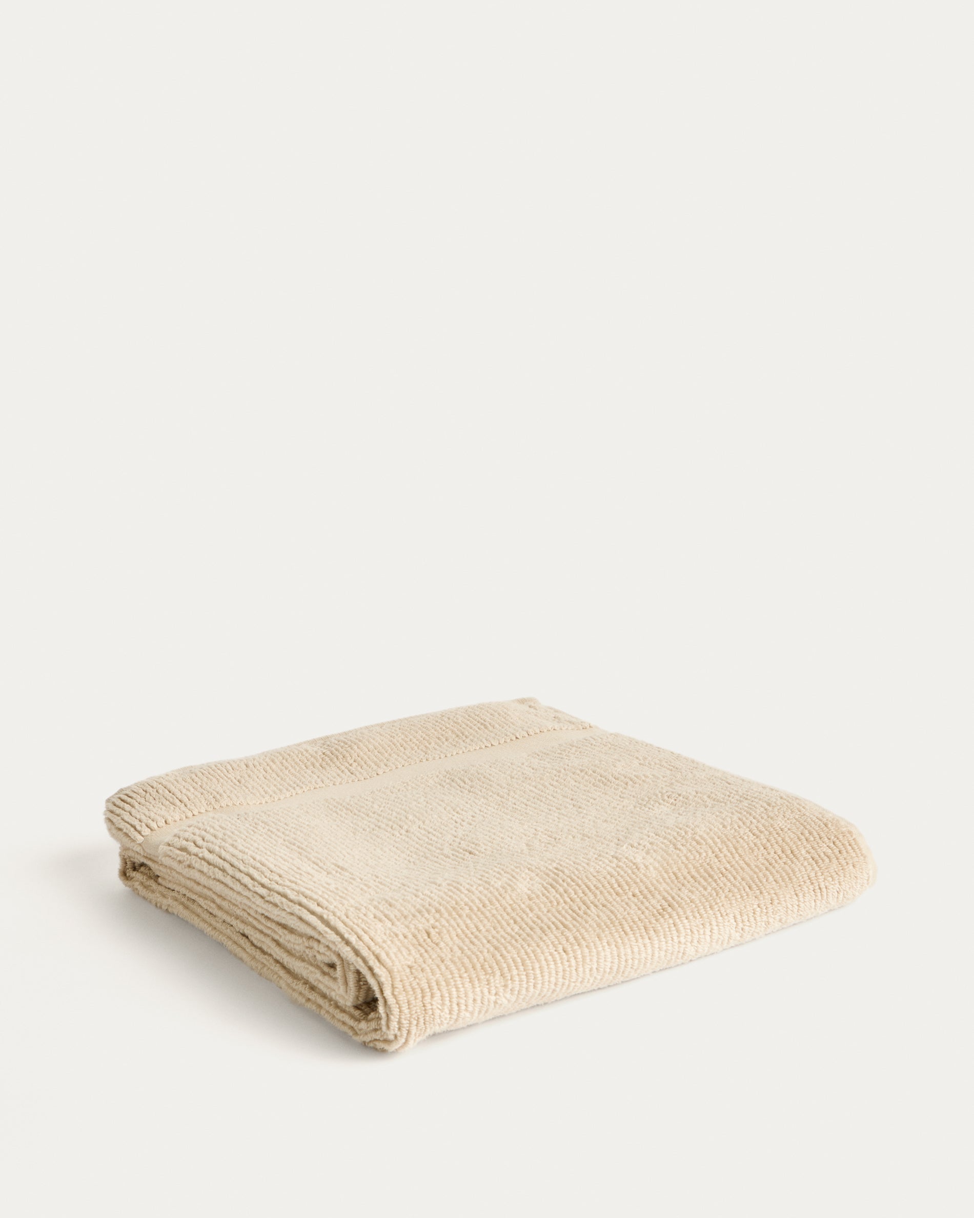 Olvira 100% cotton beige jacquard bath towel 70 x 140cm - Product View