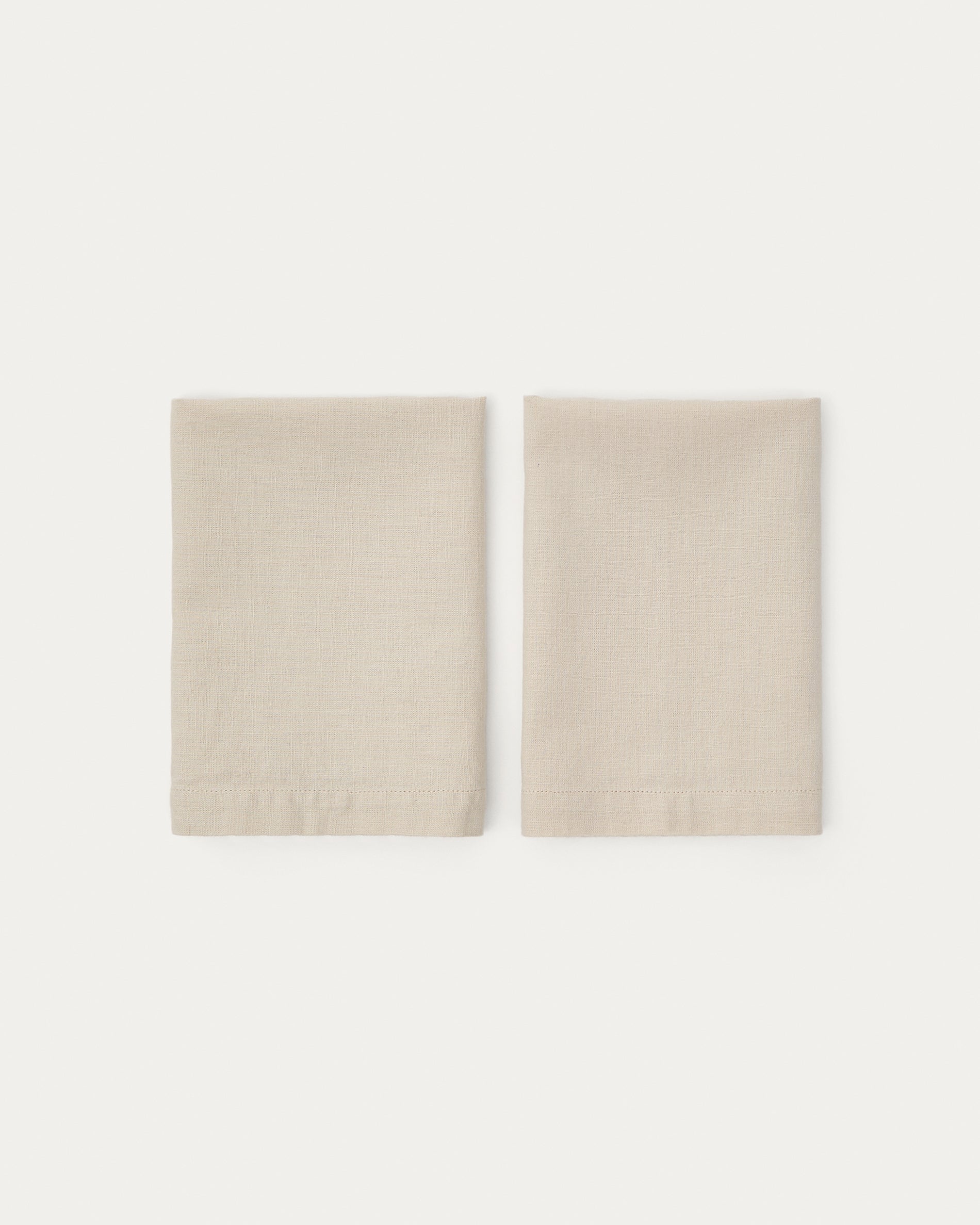 Aldine set of 2 cotton and linen napkins in stone grey - Product View