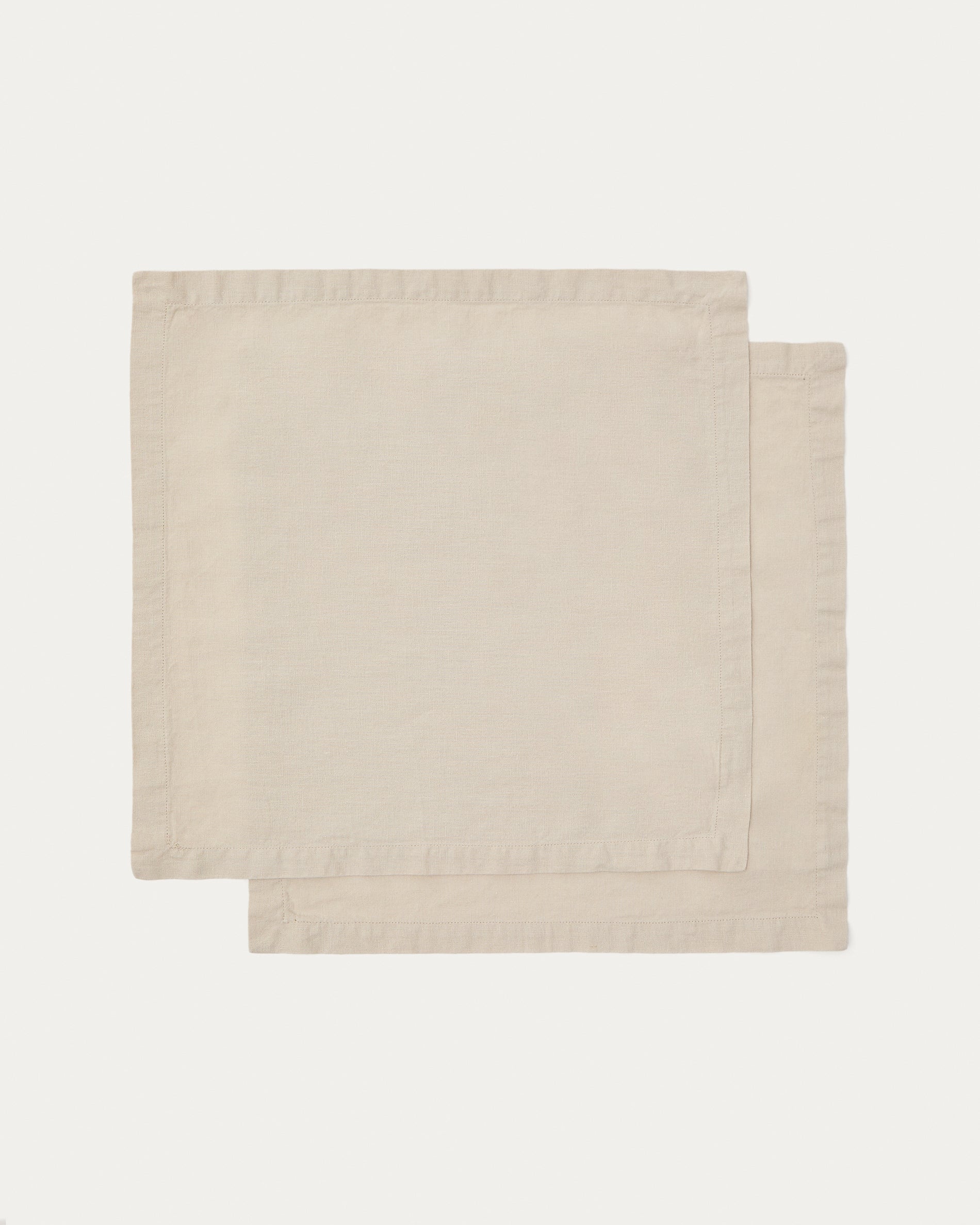 Aldine set of 2 cotton and linen napkins in stone grey - Product View