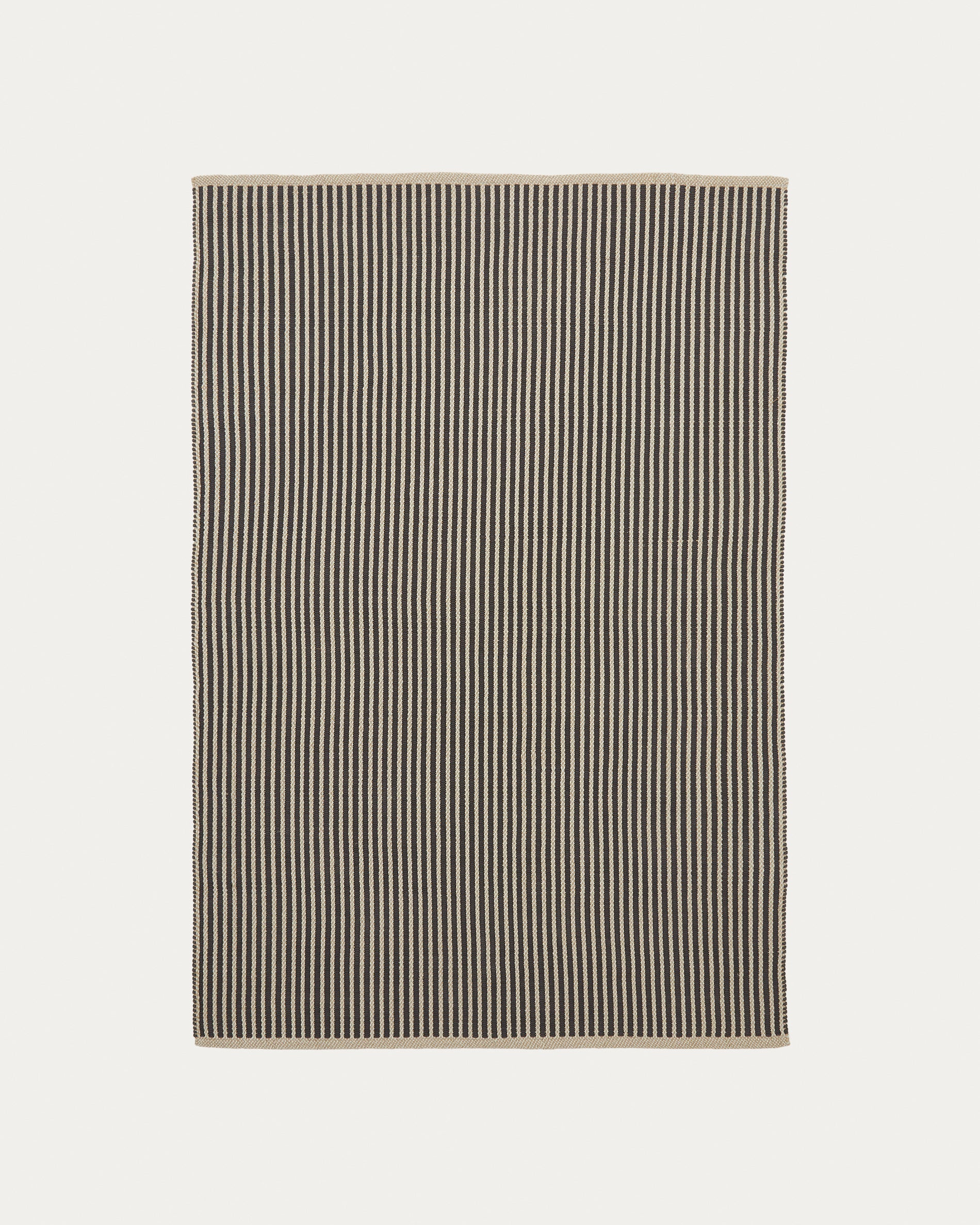 Satanca beige and black striped rug made from synthetic fibres 160 x 230 cm - Product View