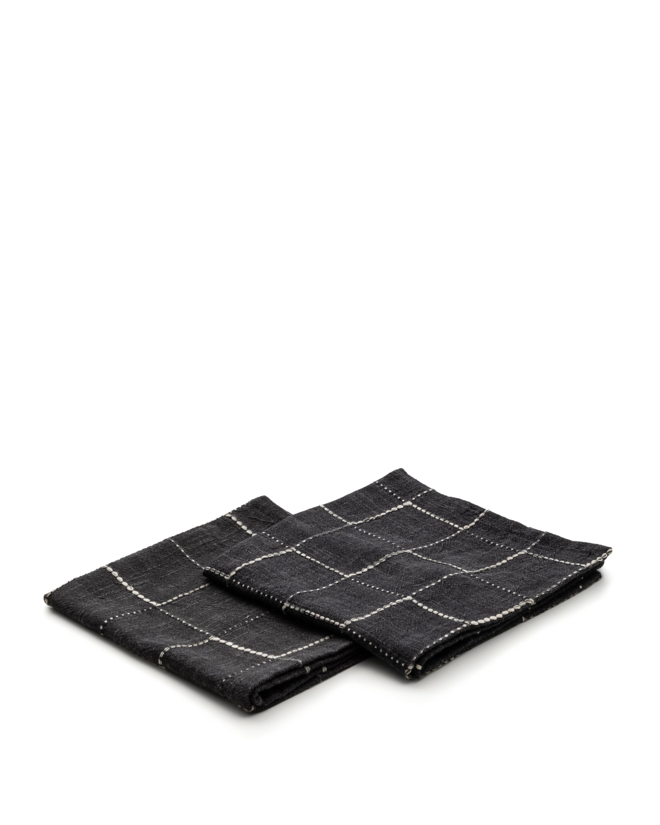 Ersen set of 2 black, 100% cotton napkins - Product Image