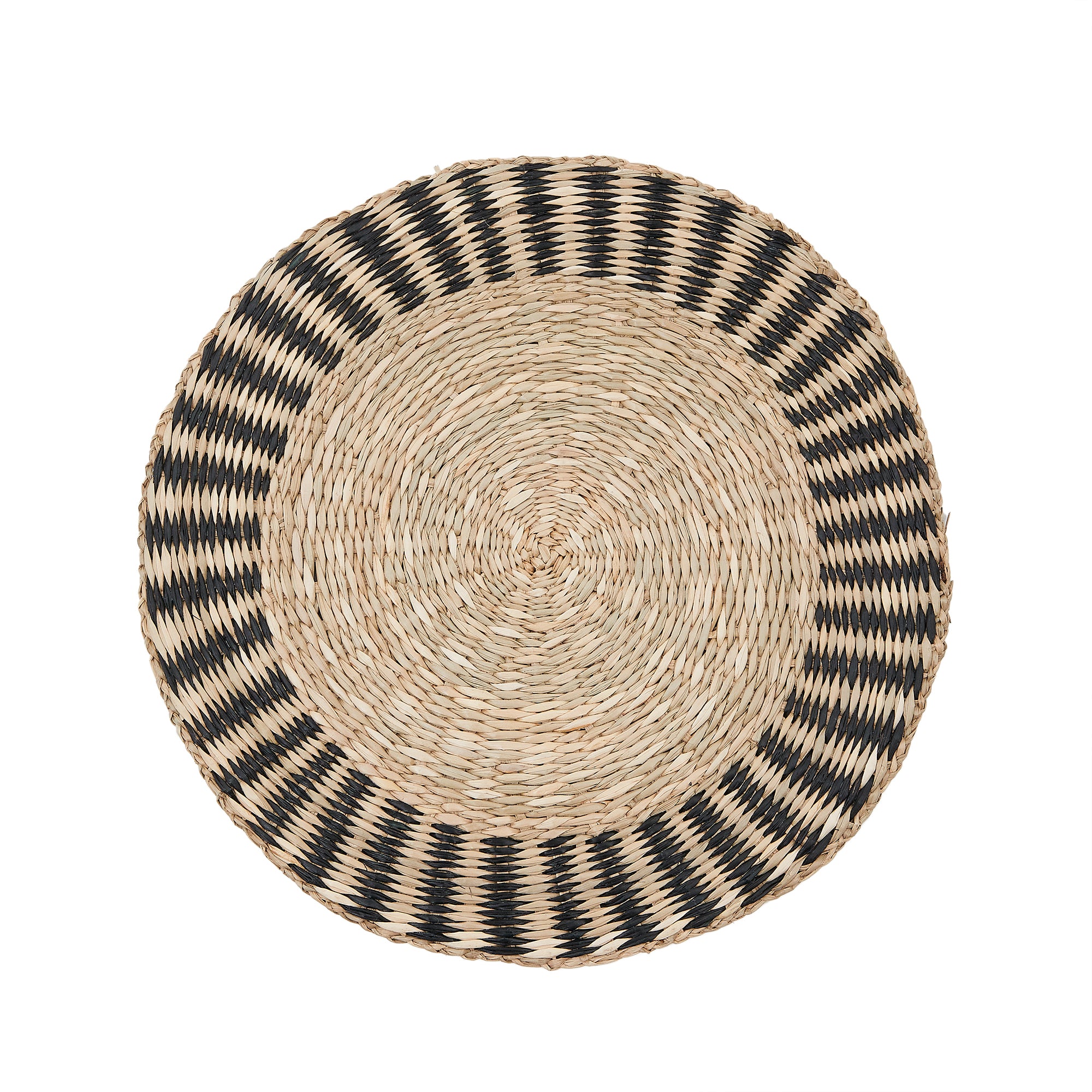 Arta set of 2 placemats made from natural fibres in a natural and black finish Ø35 cm - Product Image