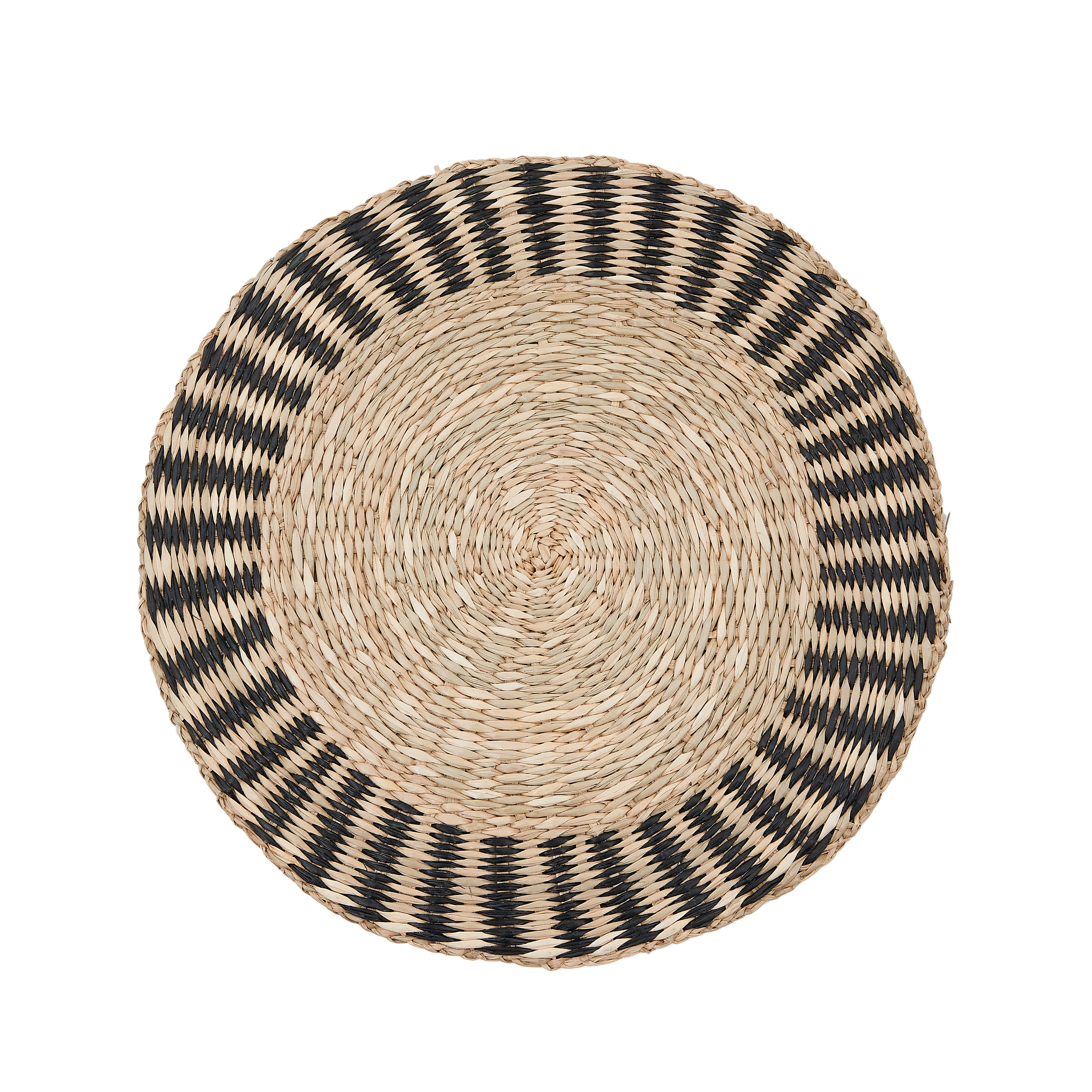 Arta set of 2 placemats made from natural fibres in a natural and black finish Ø35 cm - Product Image