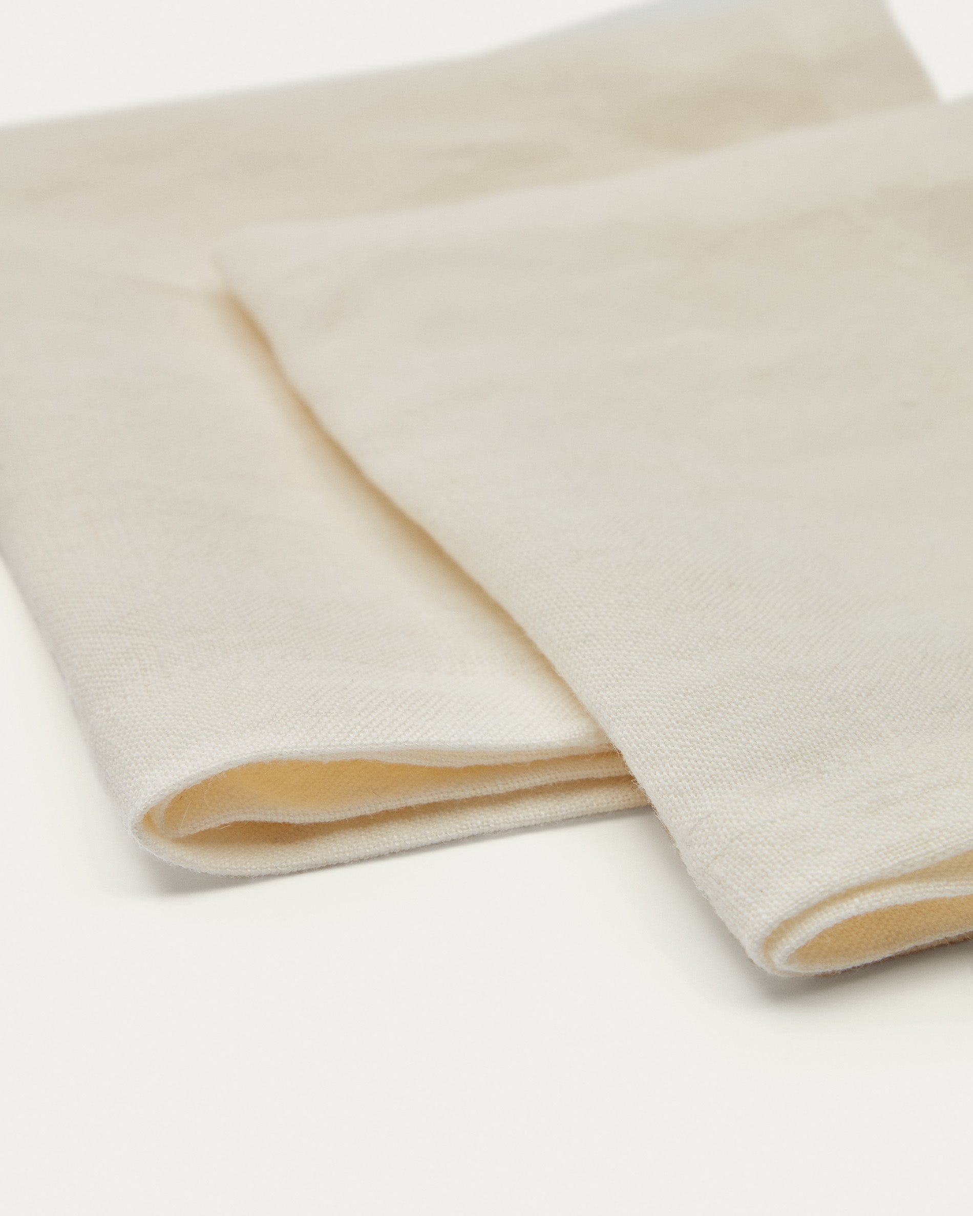 Pals de 2 serviettes, 100% white linen - Detail