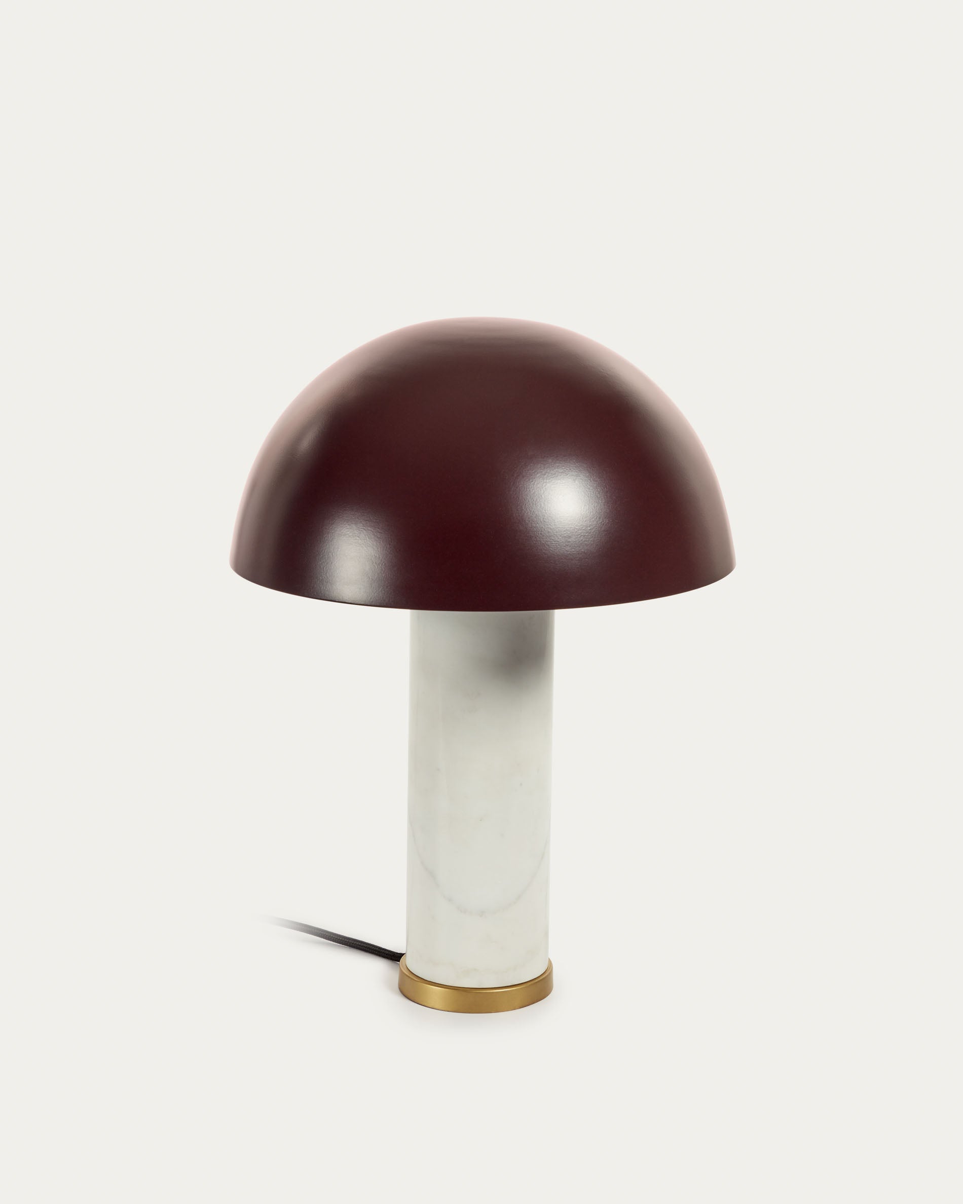 Zorione table lamp in white marble and metal, with a painted brown finish - Product View