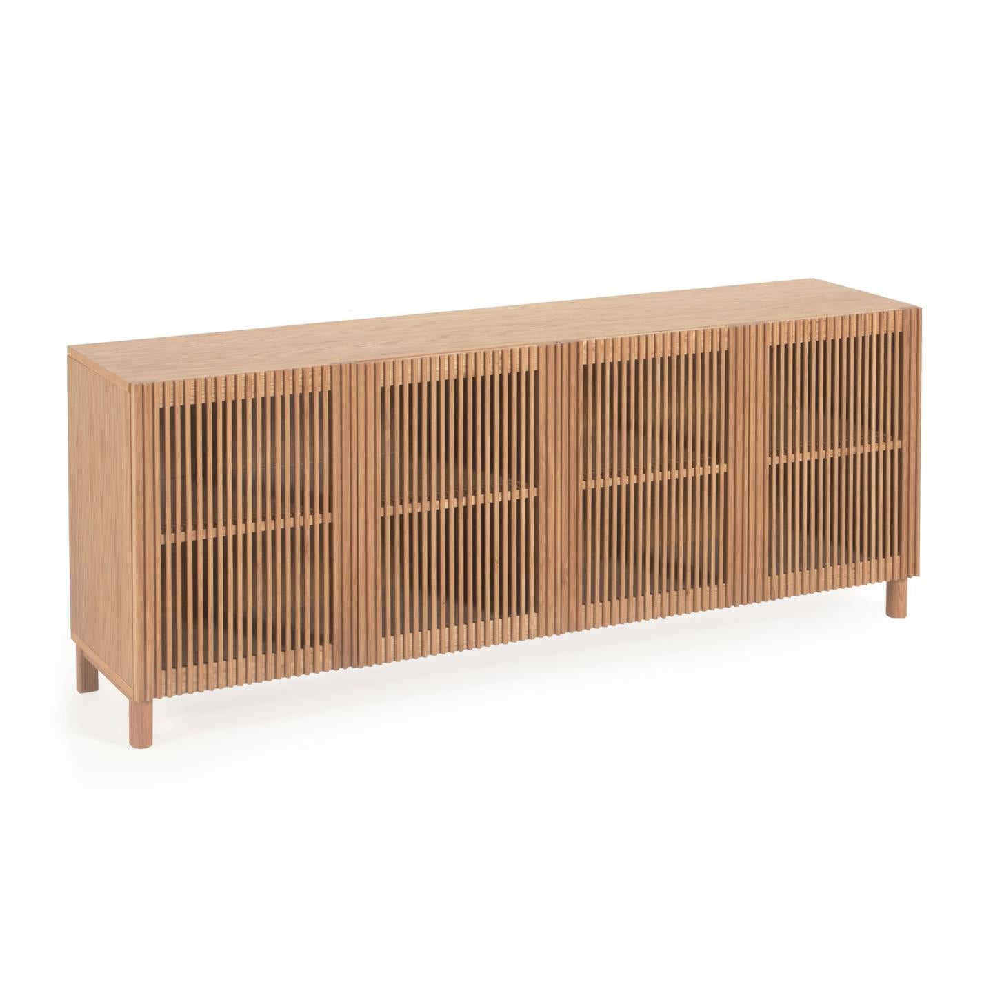 Beyla tömör tölgy és tölgy furnér 4 ajtós komód 180 x 71.5 cm FSC 100%