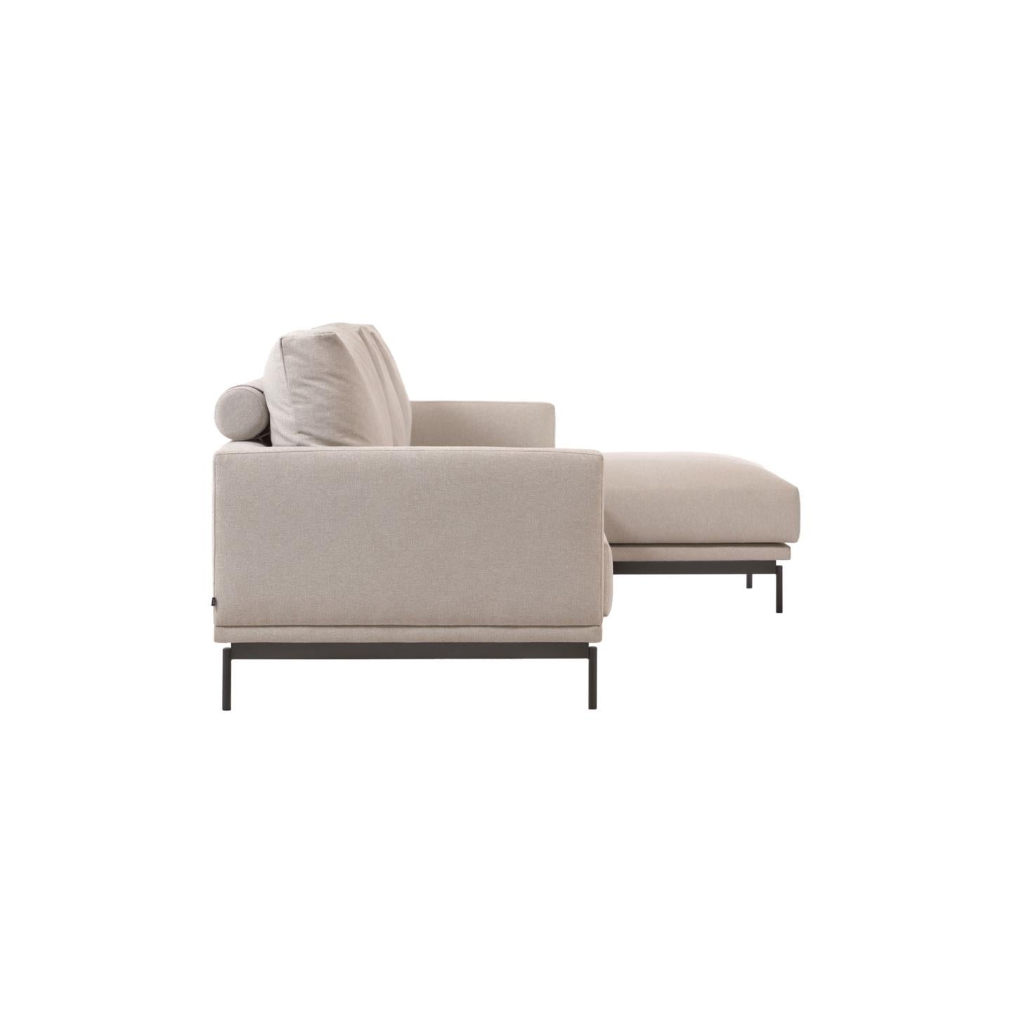 Galene 3 seater sofa with right-hand chaise longue in beige, 254 cm