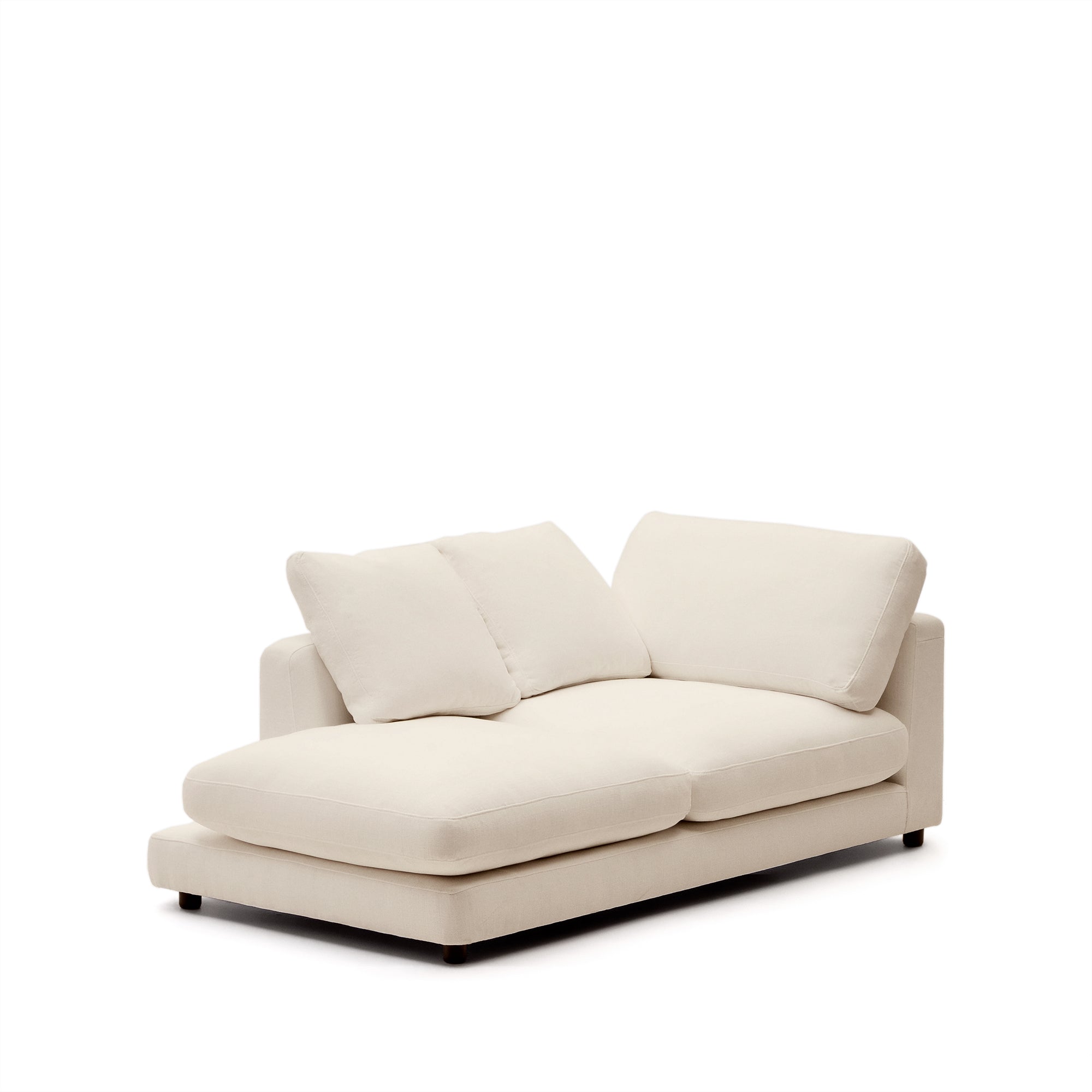 Gala left chaise longue in beige, 193 x 105 cm