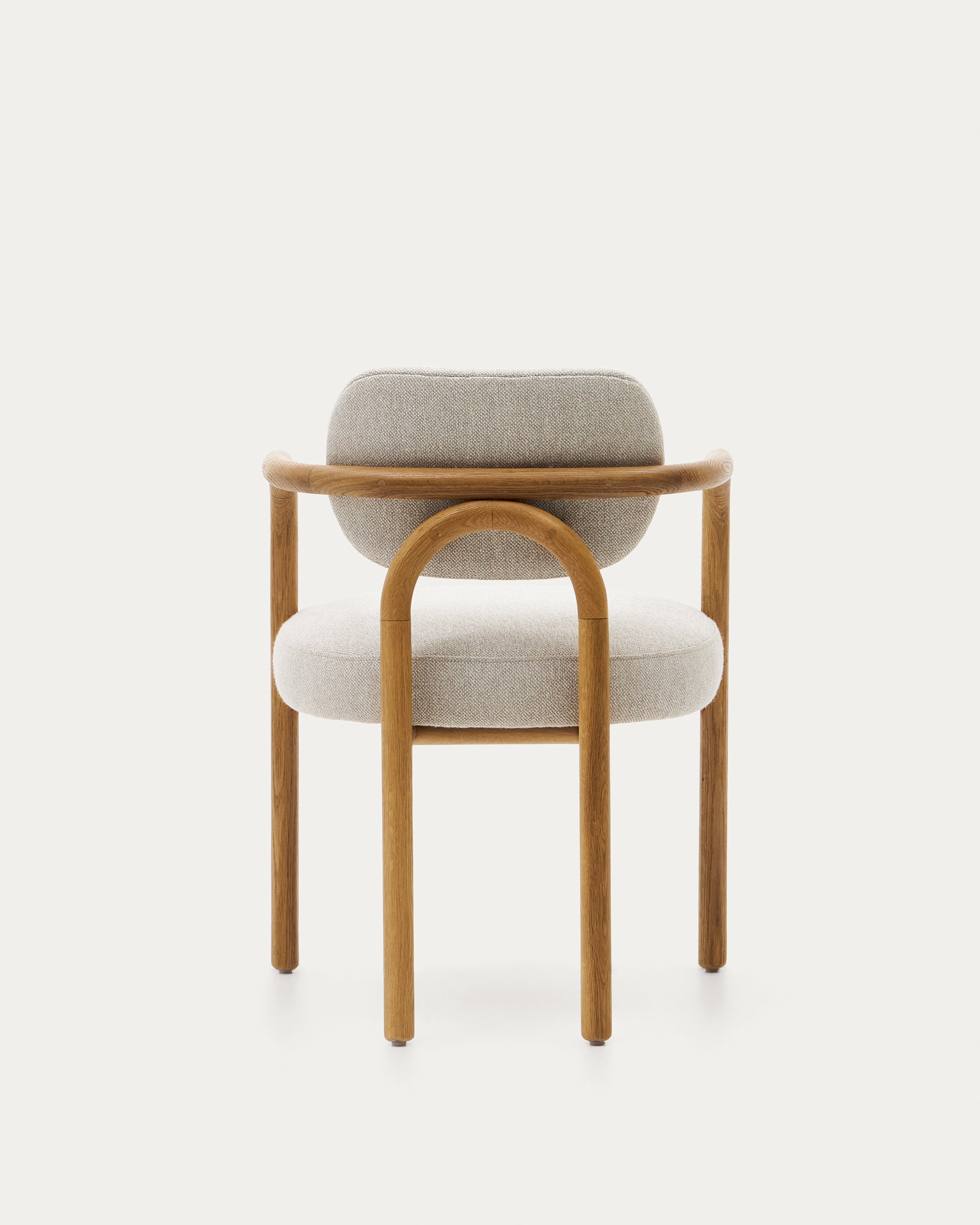 Melqui beige chair in solid oak wood a natural finish - Product View