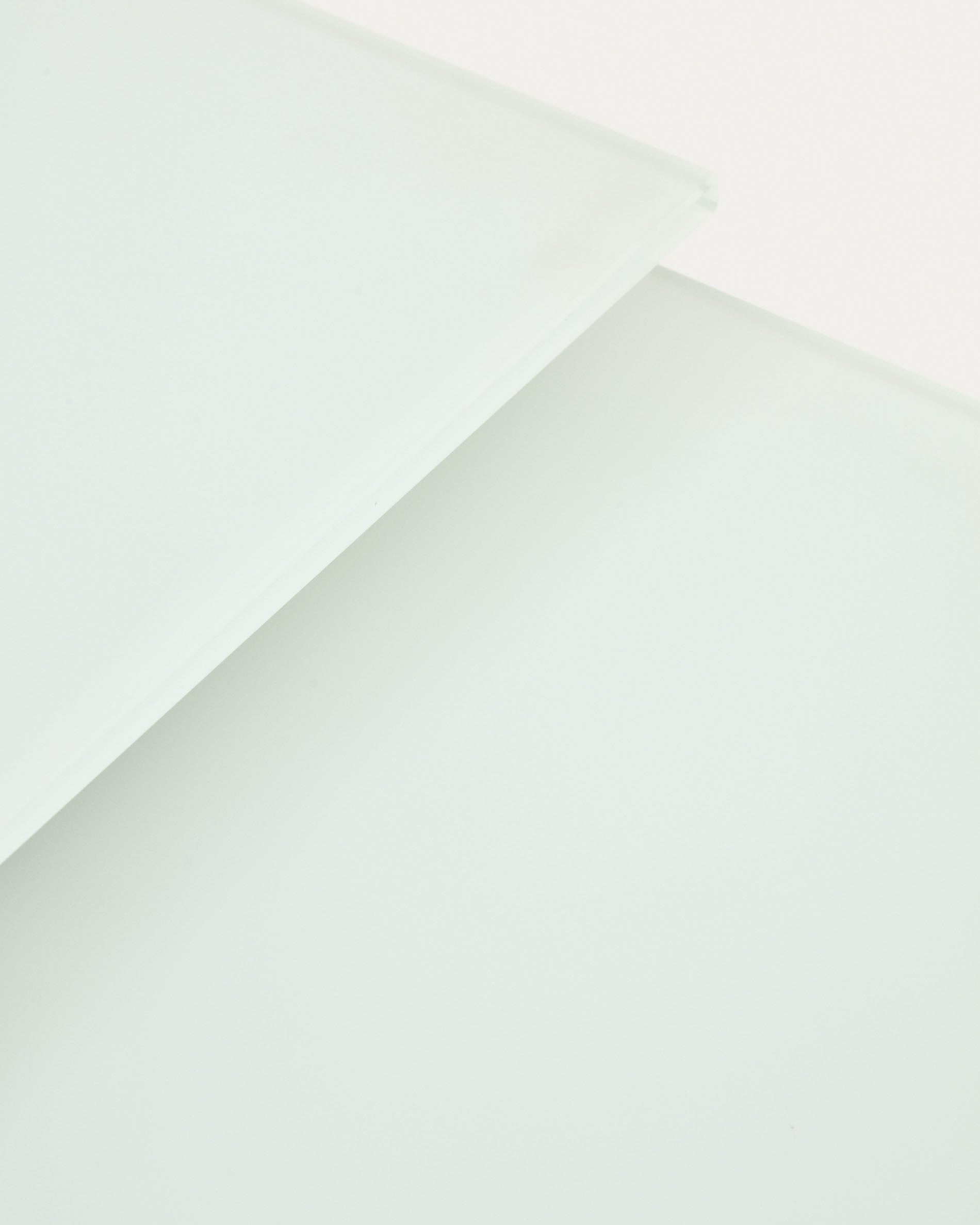 Atminda extendable table in glass and MDF with steel legs in white, 160 (210) x 90 cm - Detail