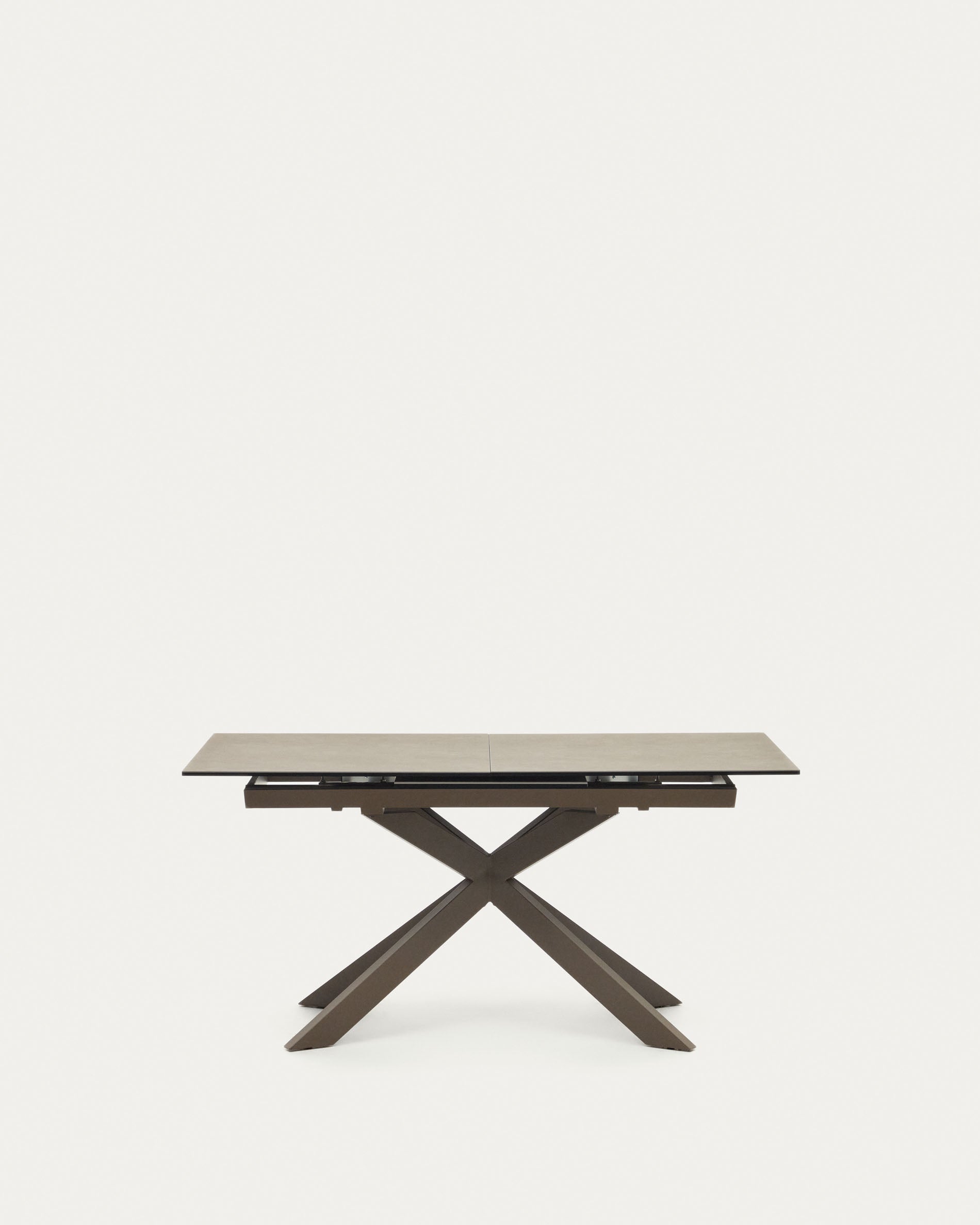 Atminda extendable table, porcelain and steel legs with a grey finish, 160 (210) x 90 cm - Product View