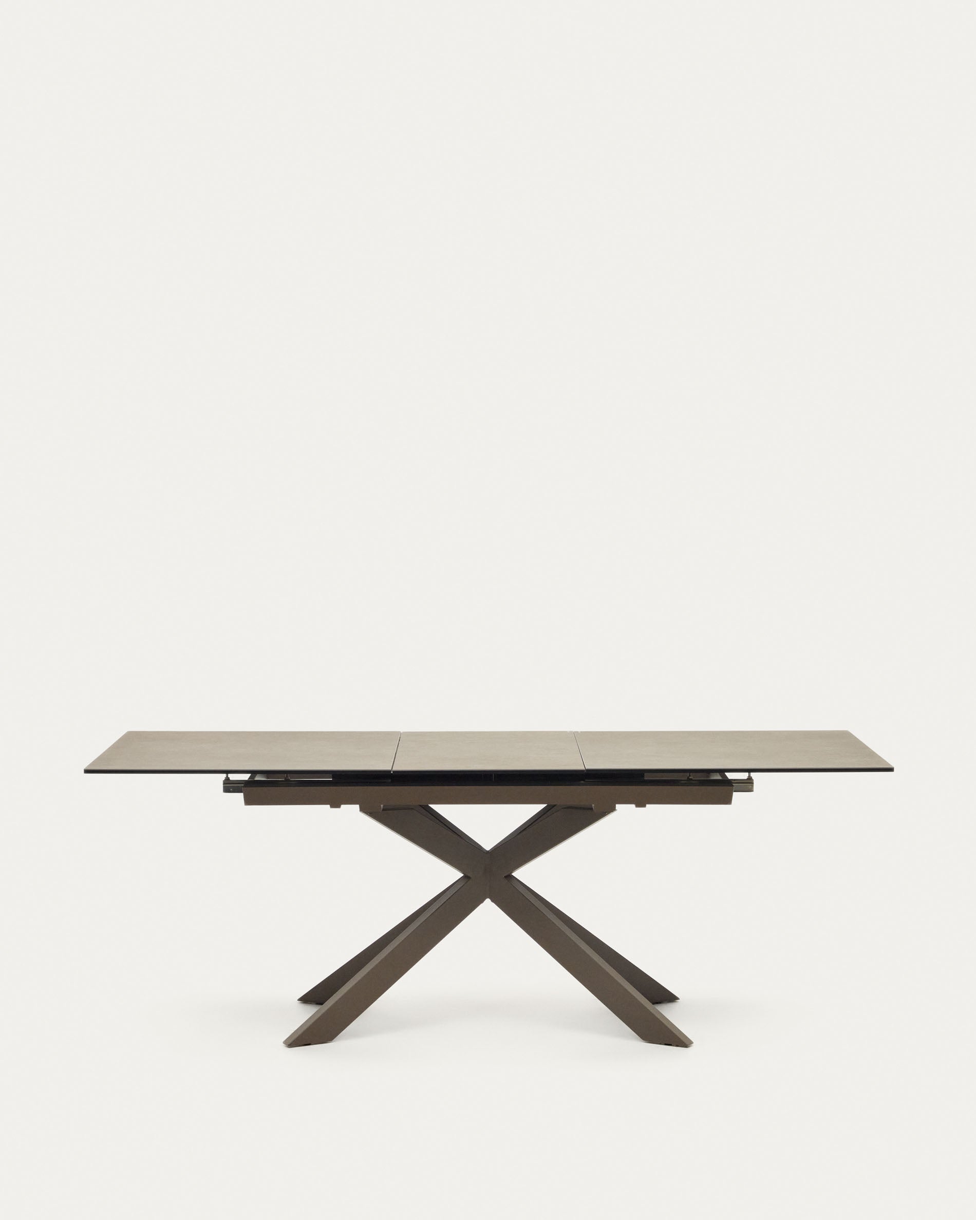 Atminda extendable table, porcelain and steel legs with a grey finish, 160 (210) x 90 cm - Product View